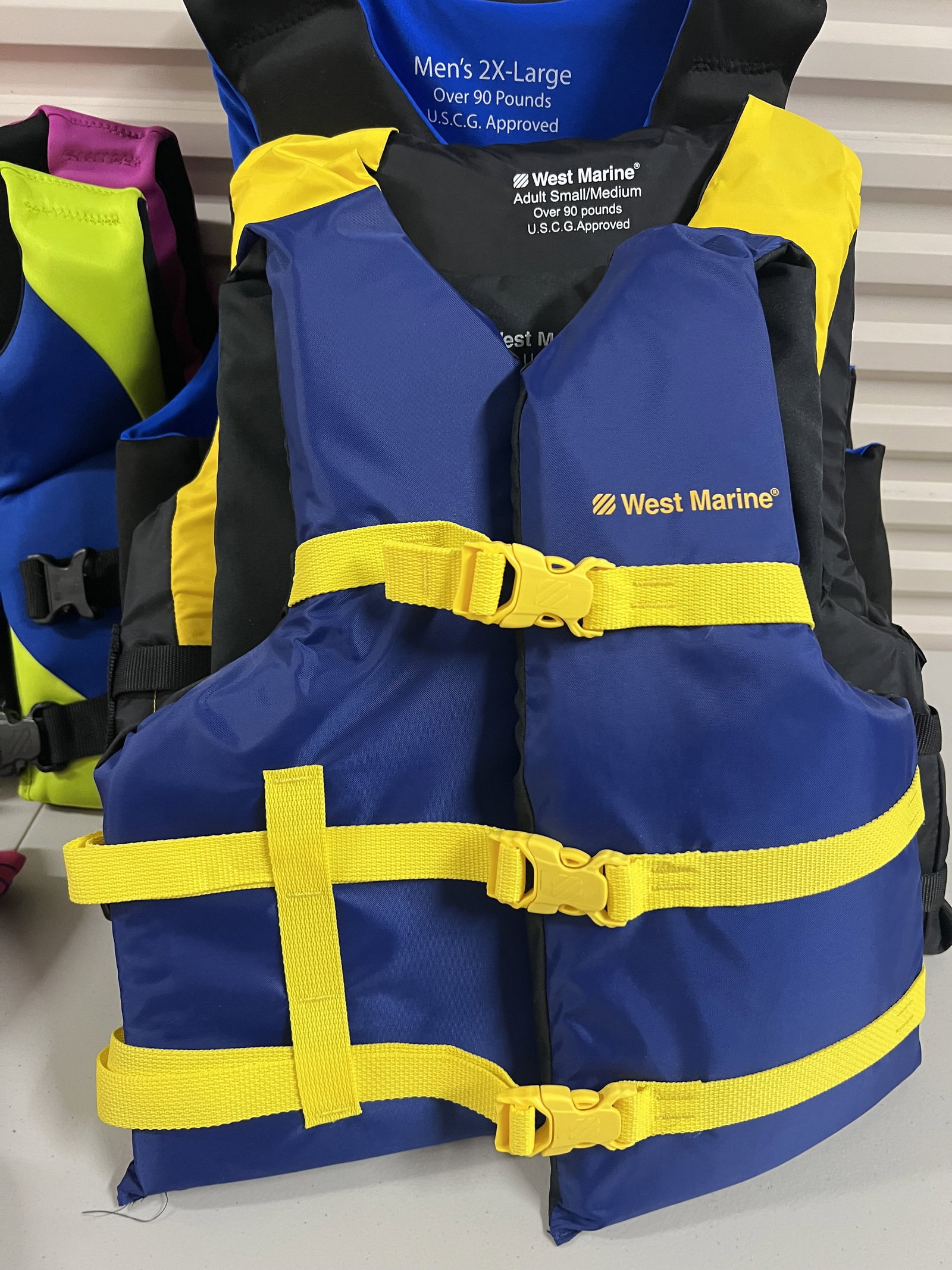 (7) West Marine Life Jackets - 4