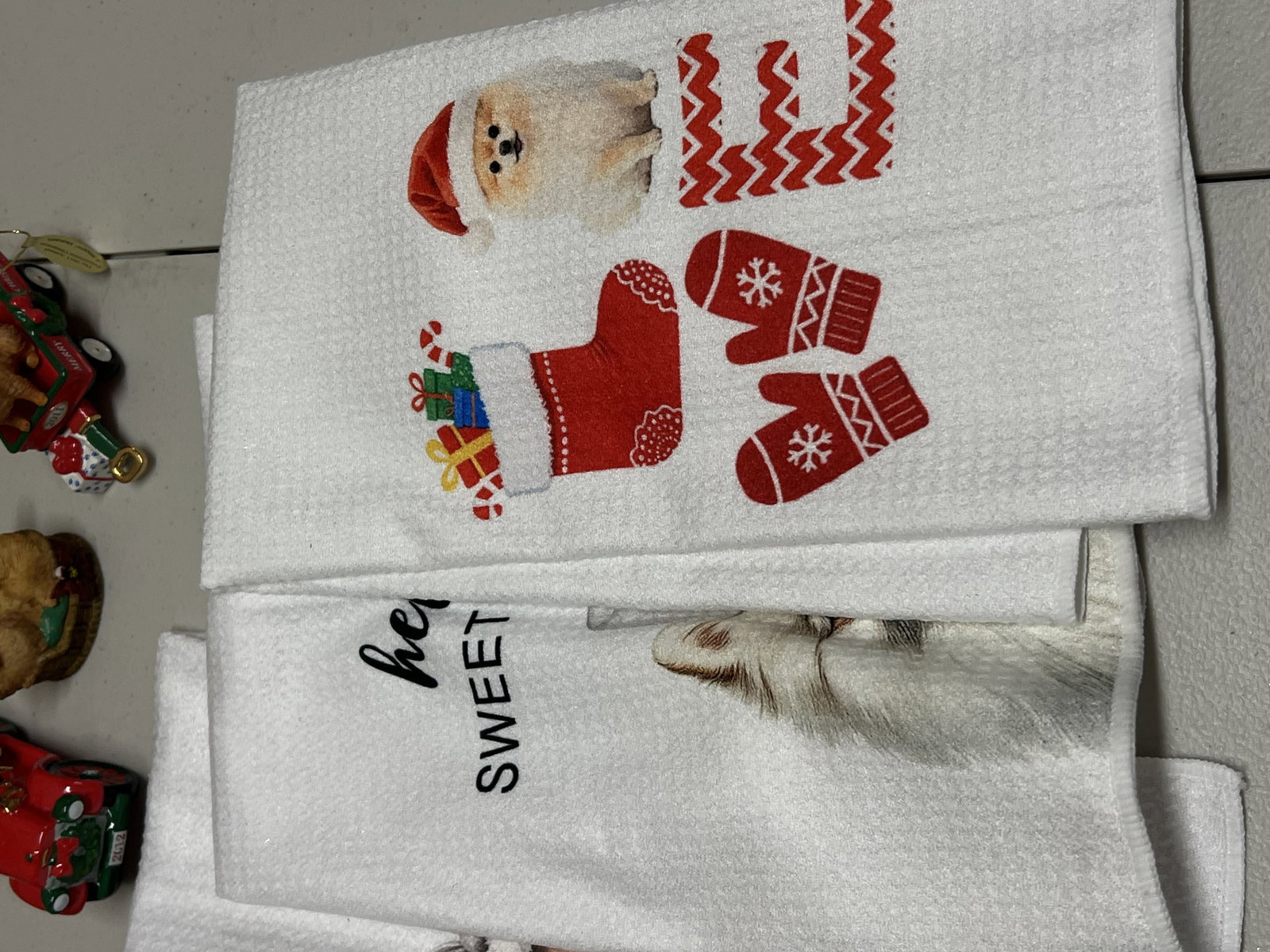 Pomeranian Christmas Train, Ornaments and Tea Towels - 2