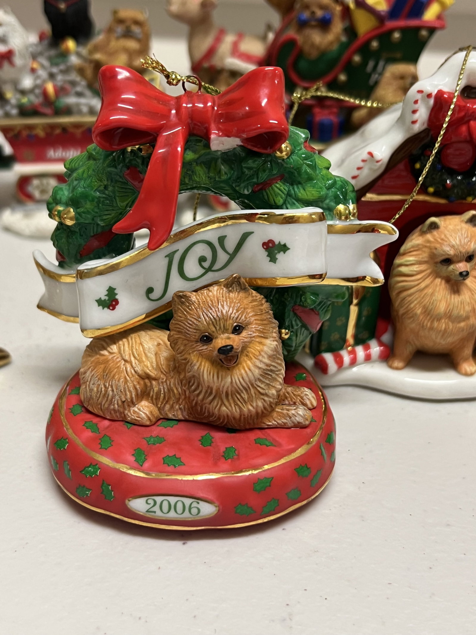 Pomeranian Christmas Train, Ornaments and Tea Towels - 5