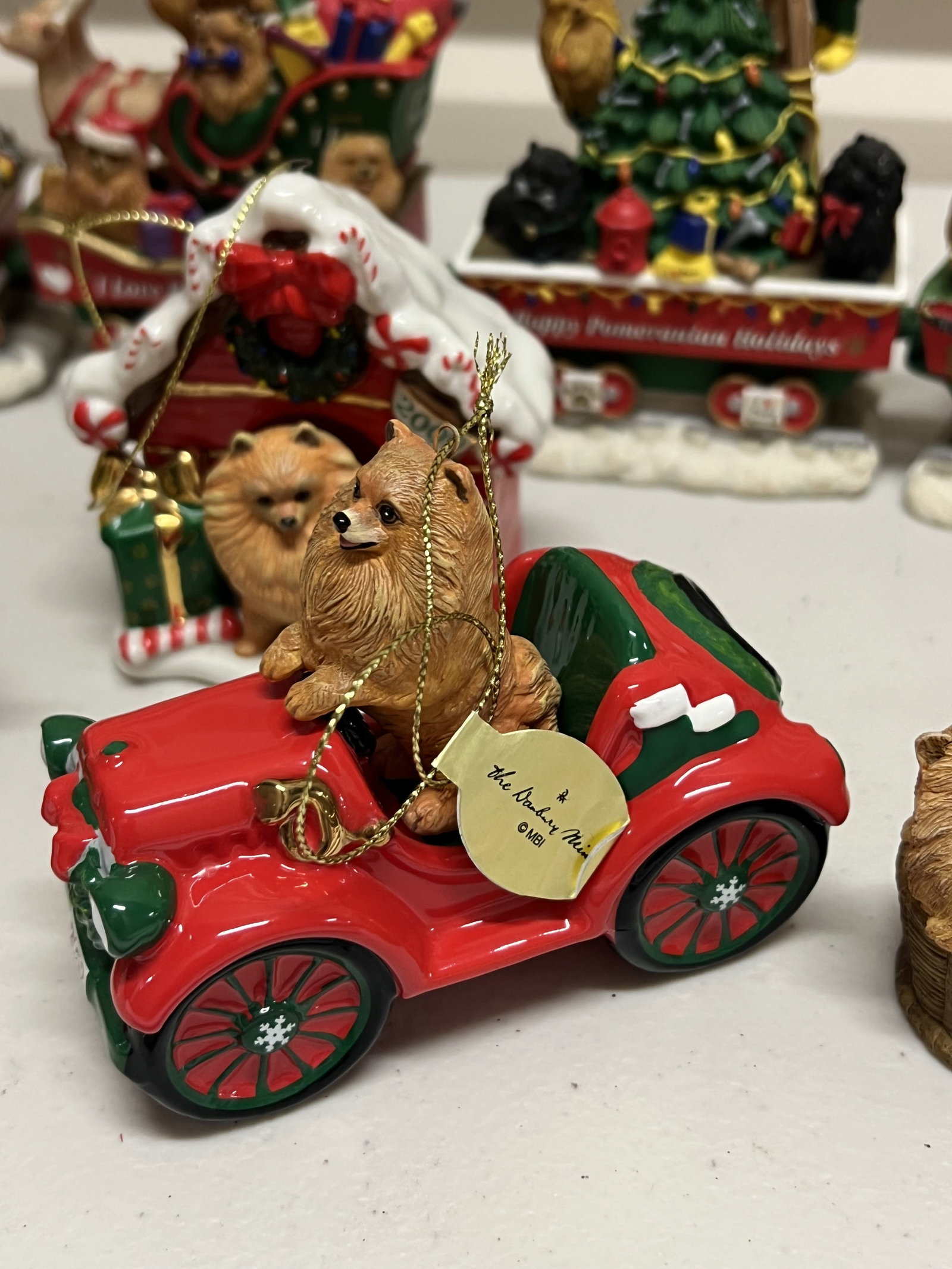Pomeranian Christmas Train, Ornaments and Tea Towels - 7
