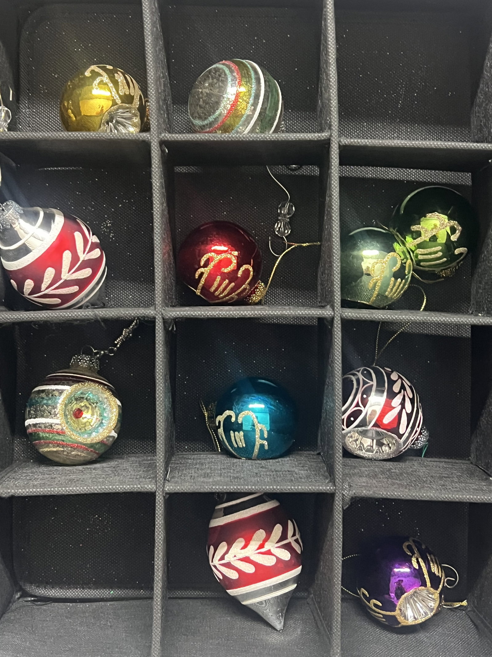 Glass Christmas Ornaments in TreeKeeper Case - 7