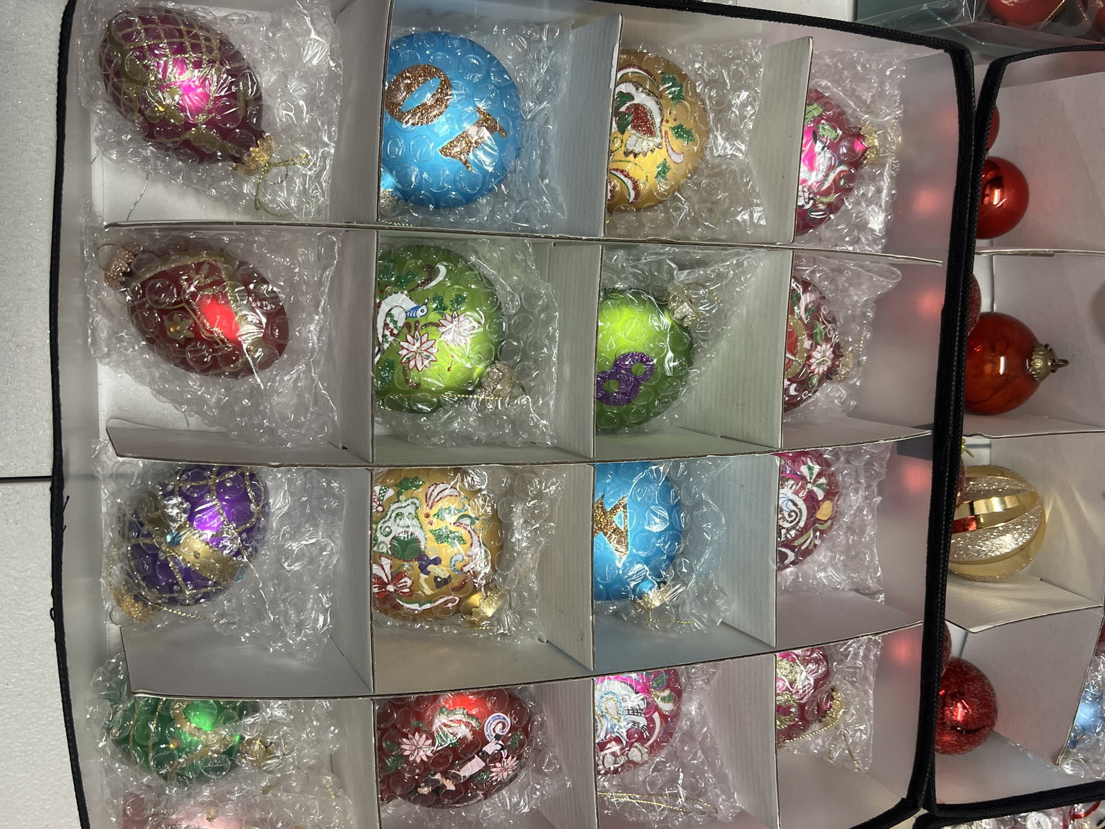 Glass Christmas Ornament Grouping - 8