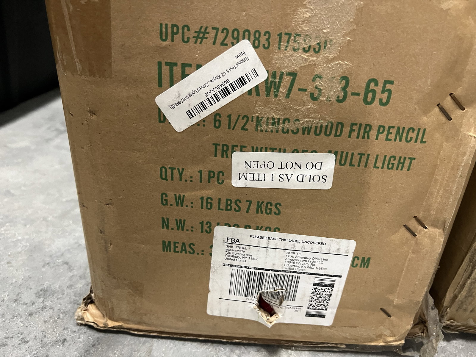 (2) 6.5' Tall Artificial Pencil Christmas Trees - 2