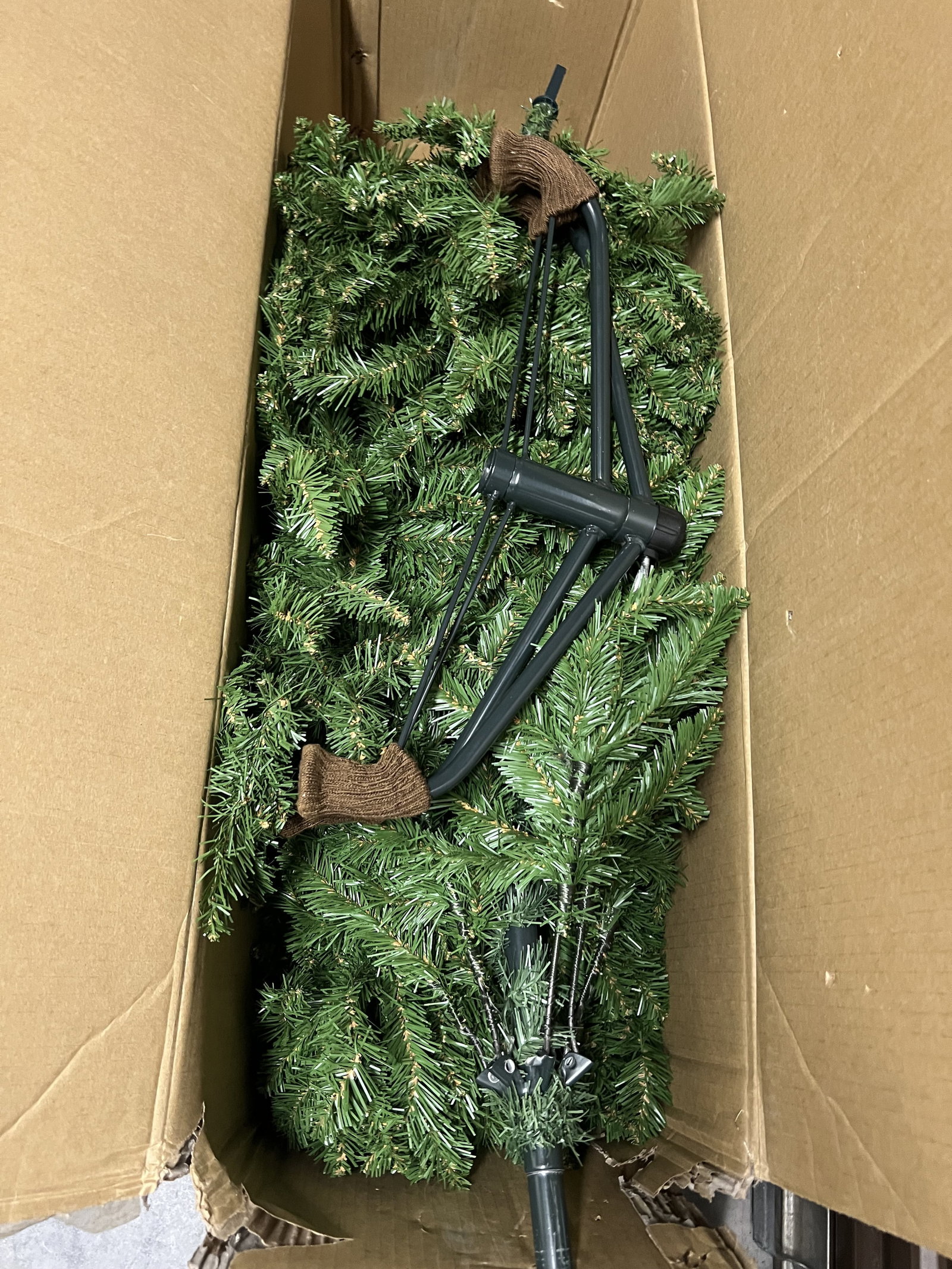 (2) 6.5' Tall Artificial Pencil Christmas Trees - 4