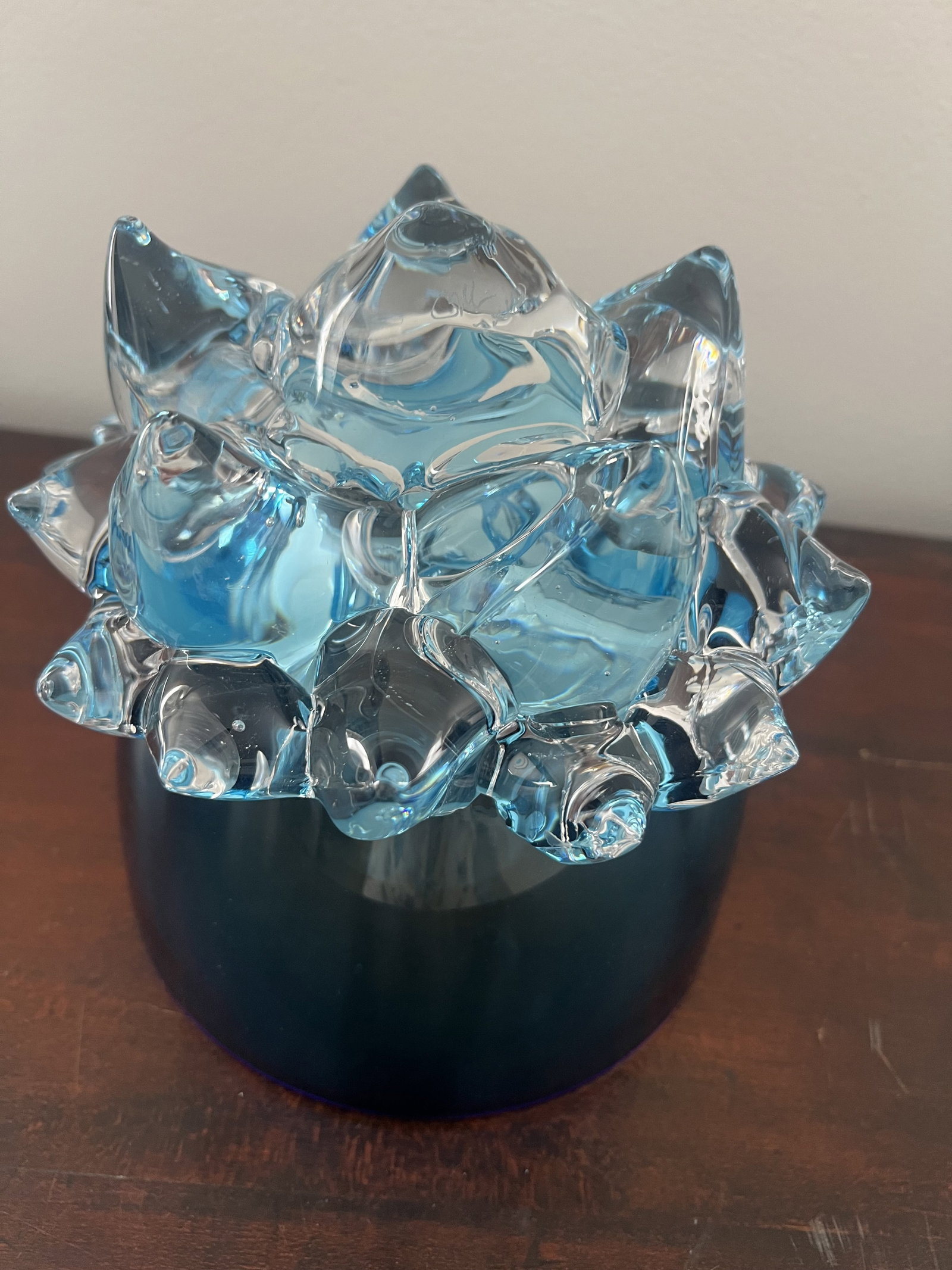 Axiom Glass Thorn Vessel Bowl in Aqua - 5