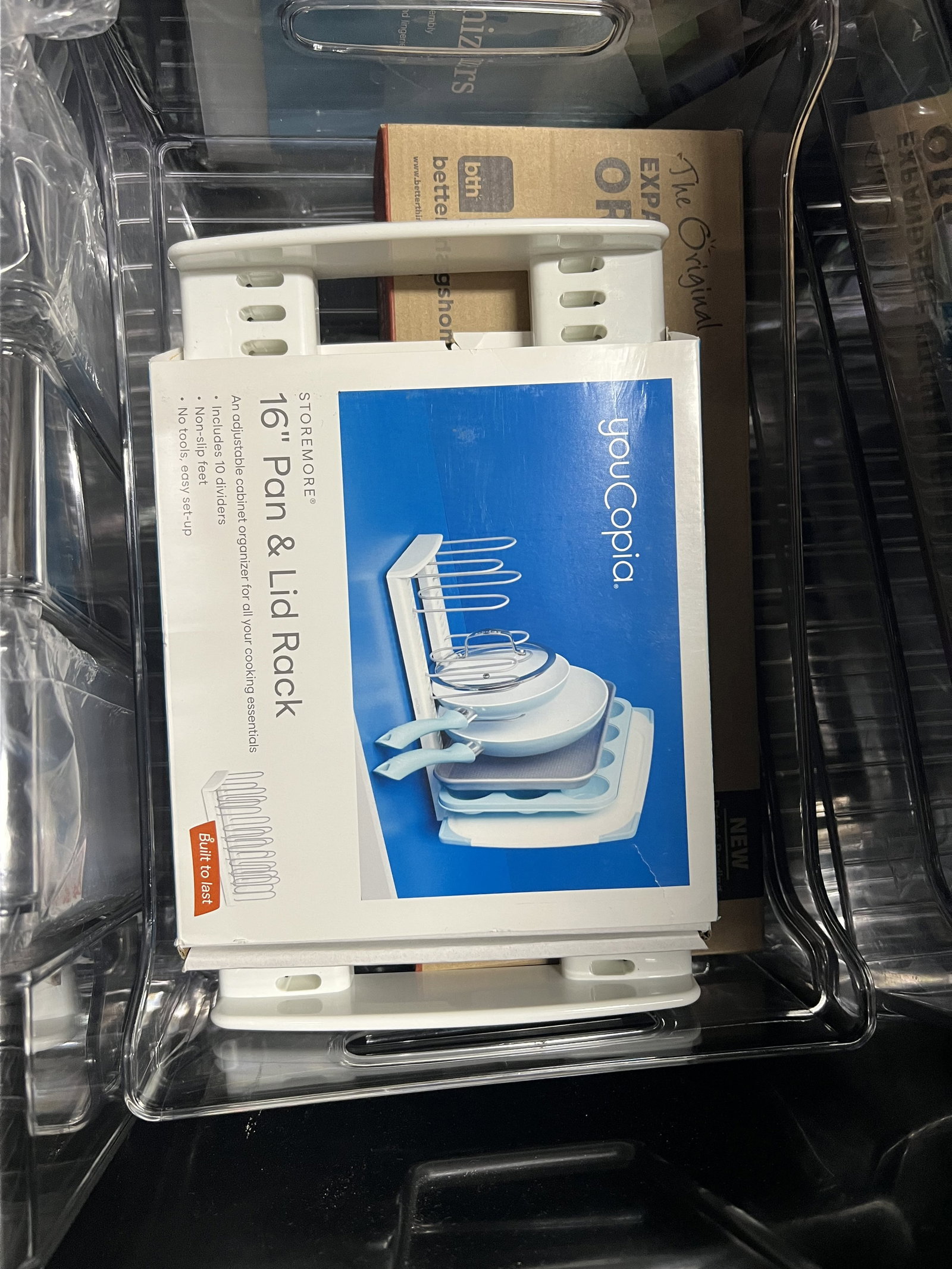 Large Grouping of Clear Plastic Organizers - 9