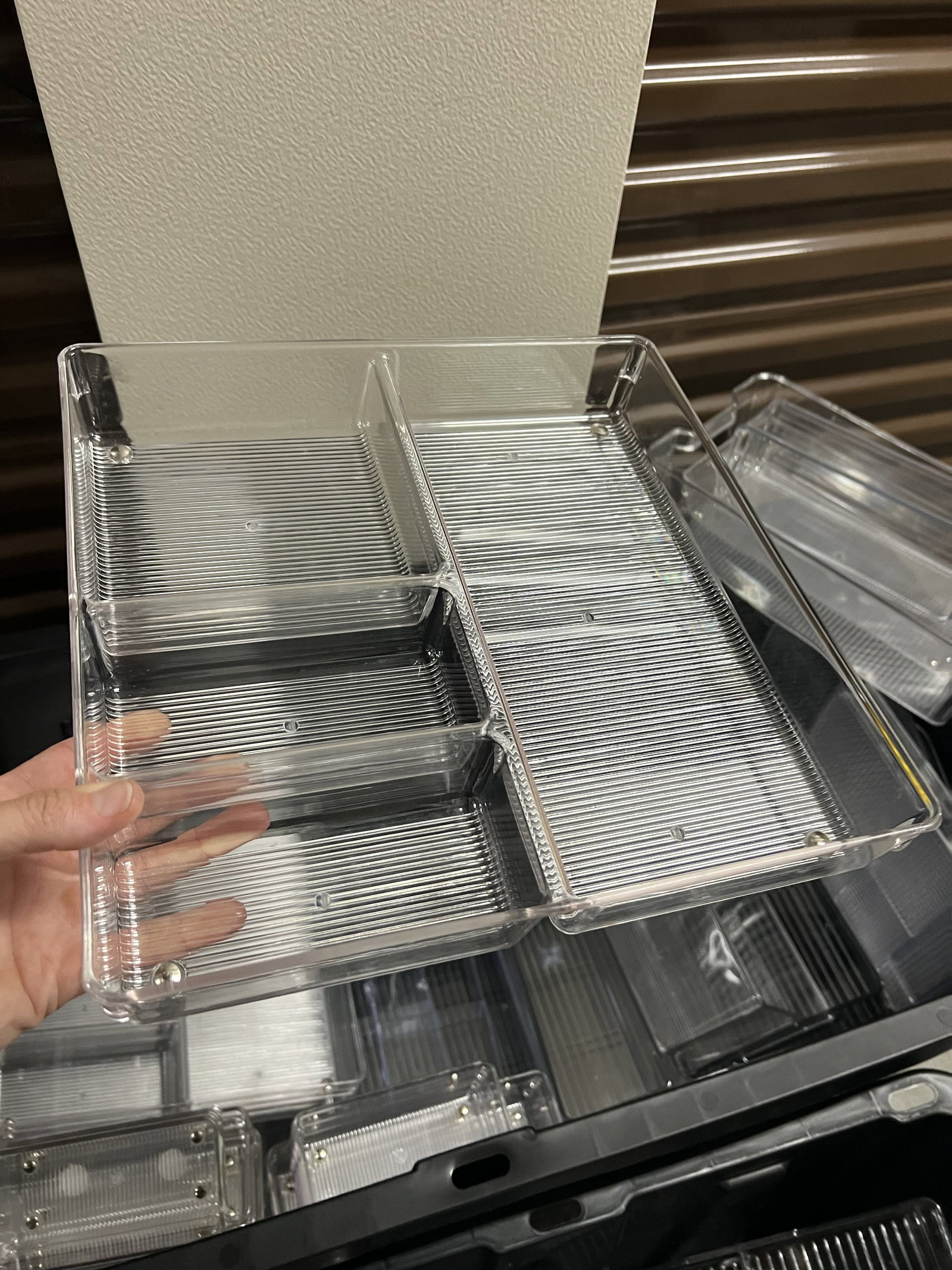 (2) Huge Bins full of Clear Plastic Organizers - 4