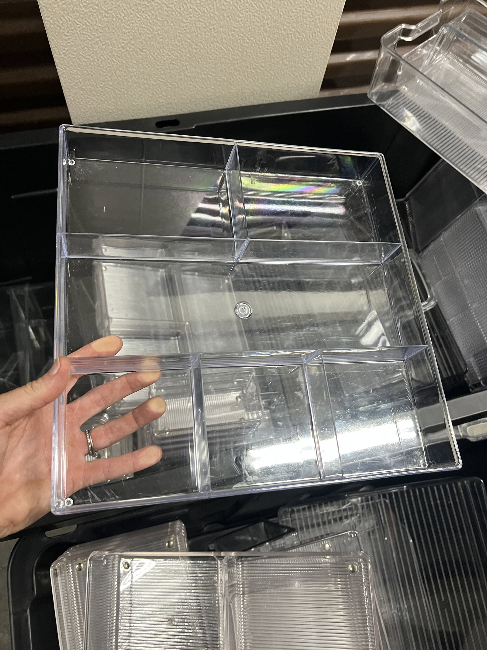 (2) Huge Bins full of Clear Plastic Organizers - 5