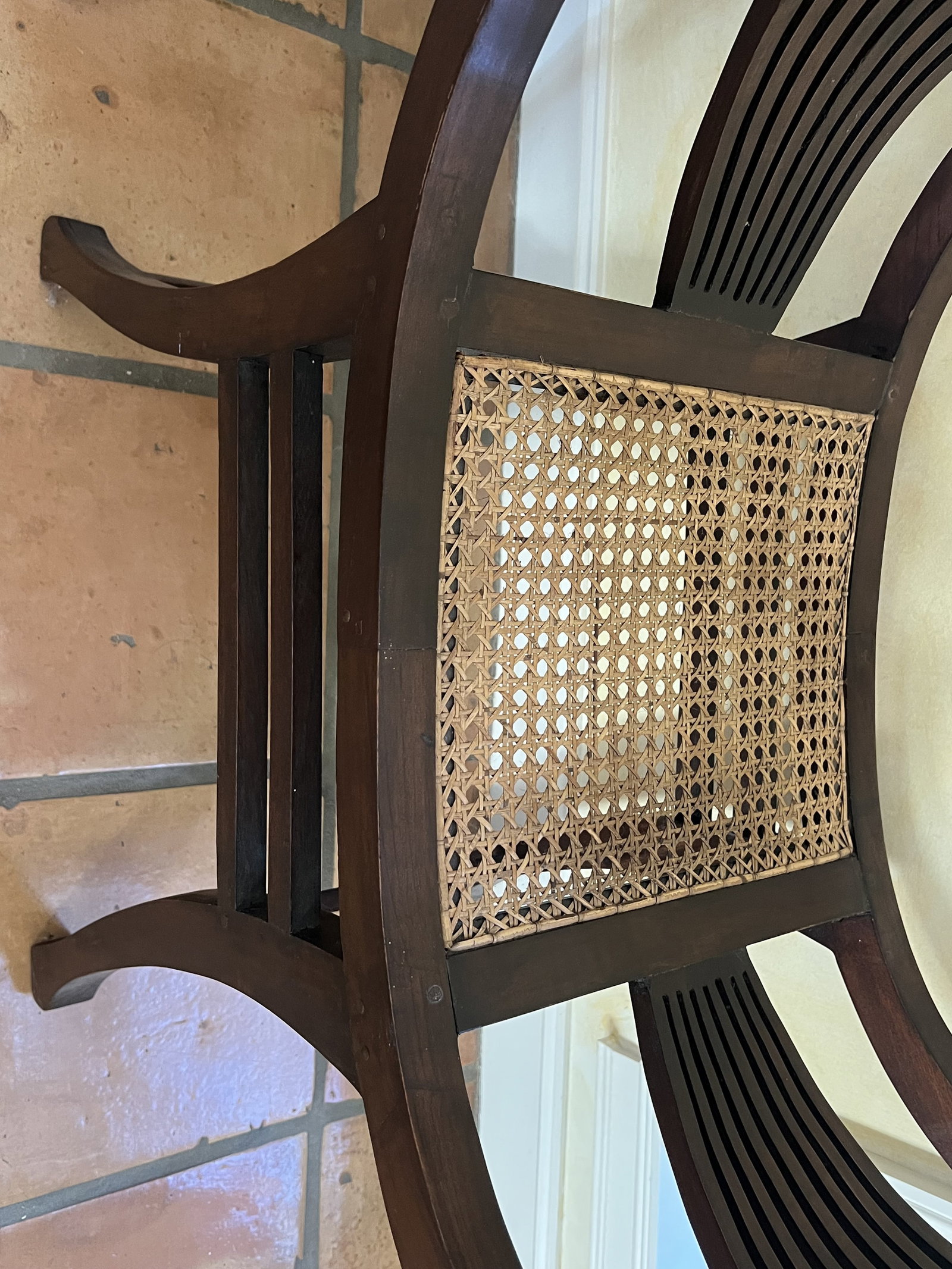 Pair of Indonesian Wood and Cane Stools - 3