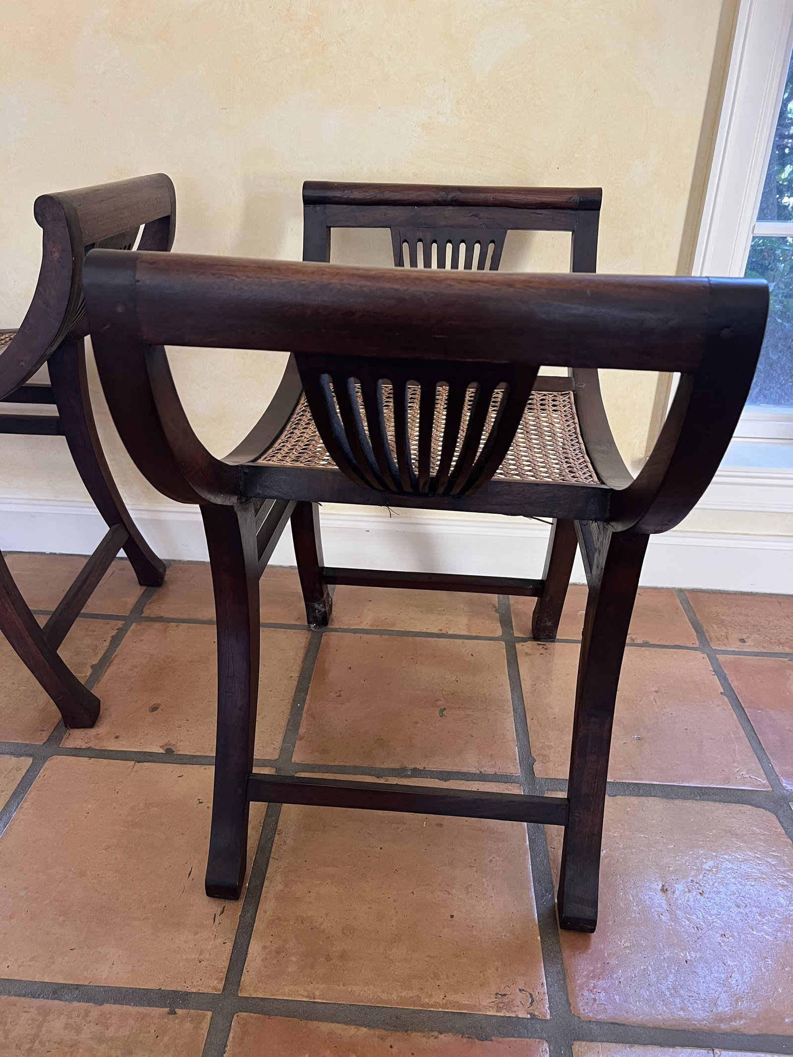 Pair of Indonesian Wood and Cane Stools - 6