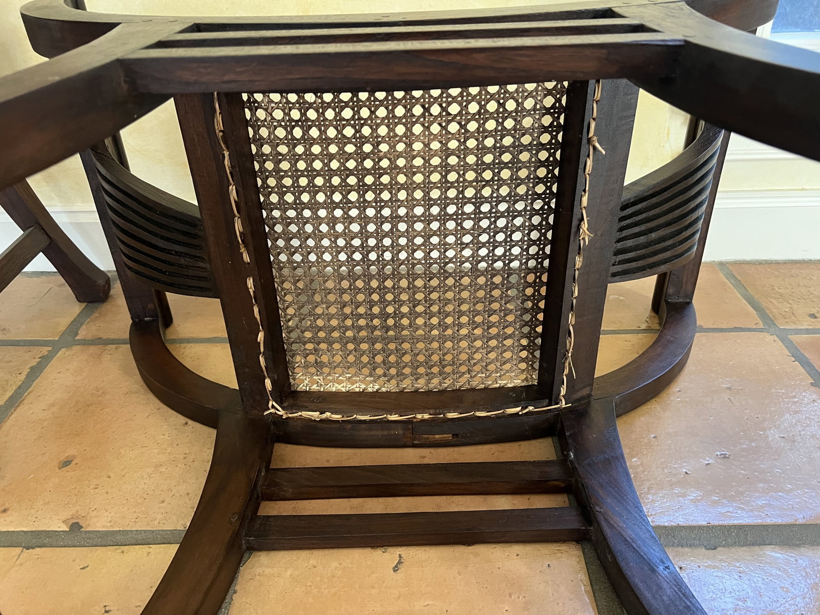 Pair of Indonesian Wood and Cane Stools - 8