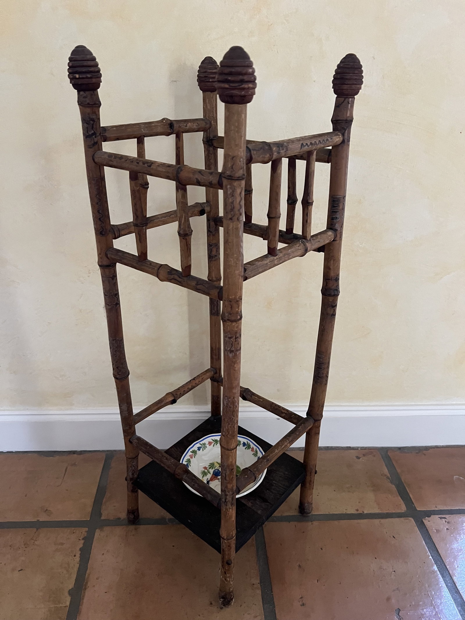 Antique Bamboo Umbrella Stand - 7