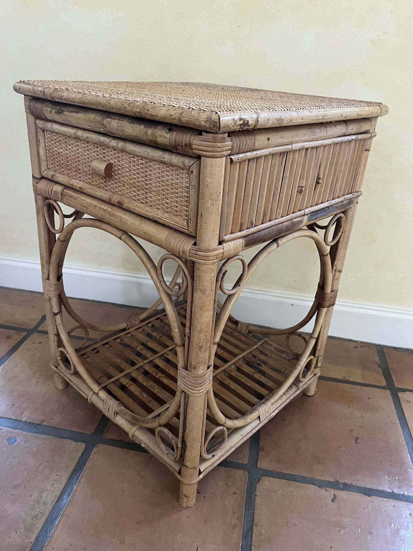 Bamboo Rattan Nightstand - 6