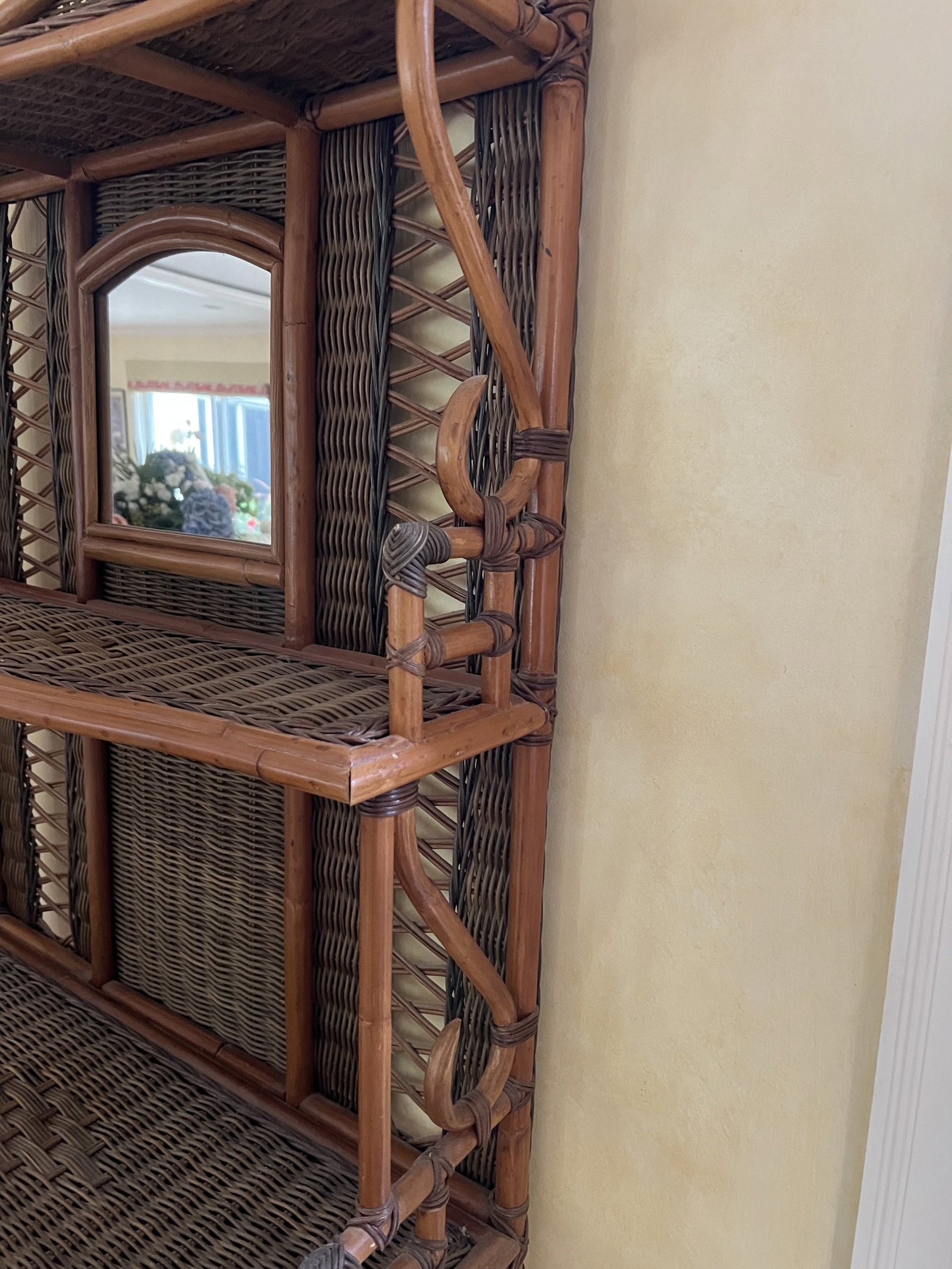 Vintage Rattan and Wicker Hall Stand - 5