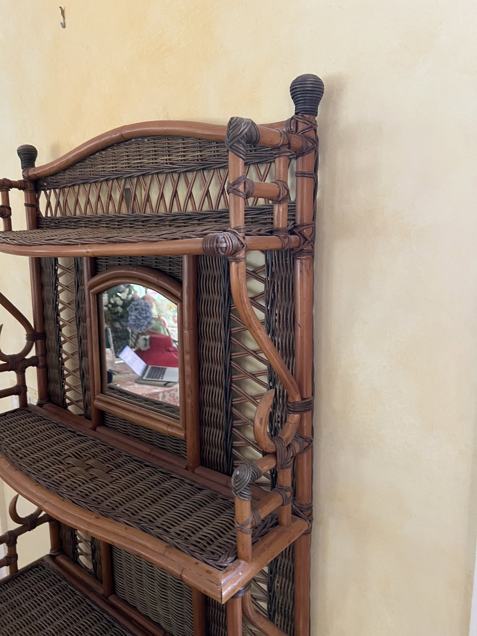 Vintage Rattan and Wicker Hall Stand - 6
