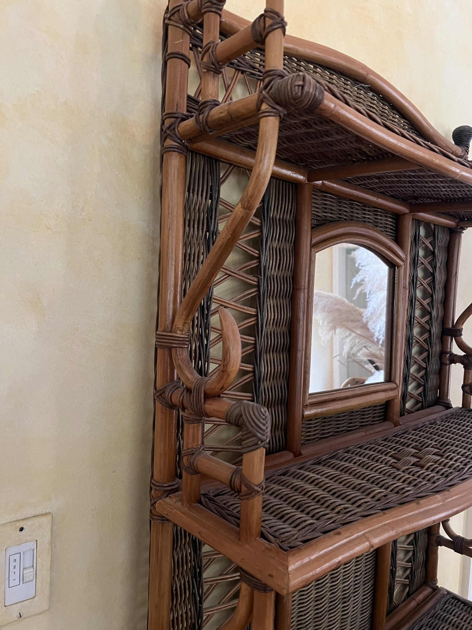 Vintage Rattan and Wicker Hall Stand - 8