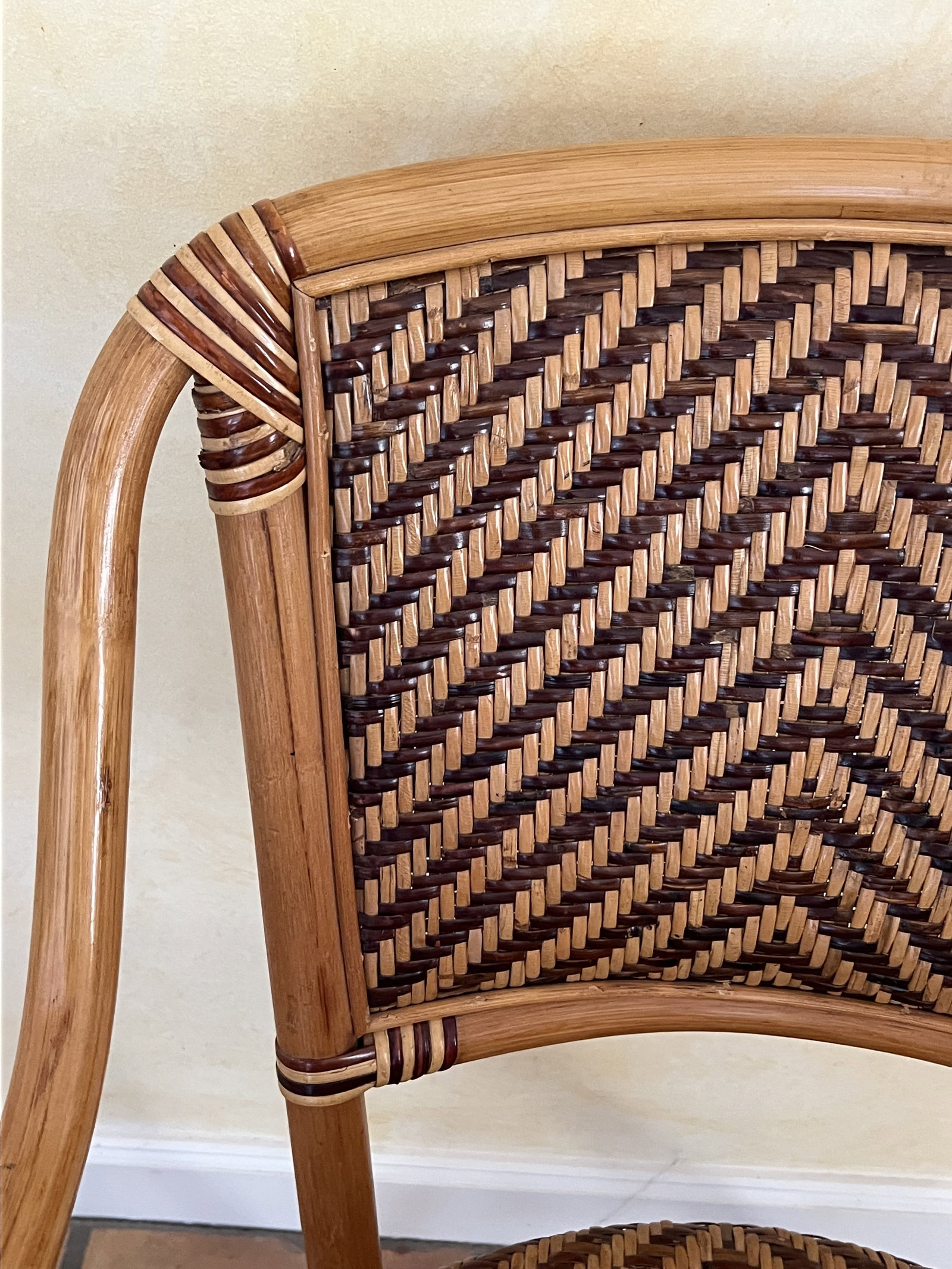 Two Tone Rattan Arm Chair - 2