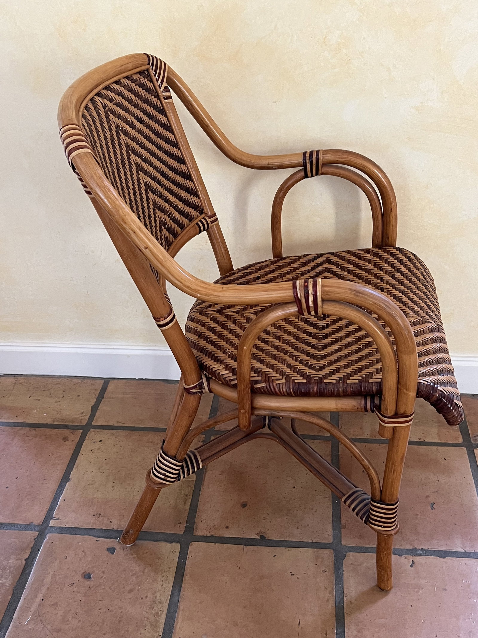 Two Tone Rattan Arm Chair - 4