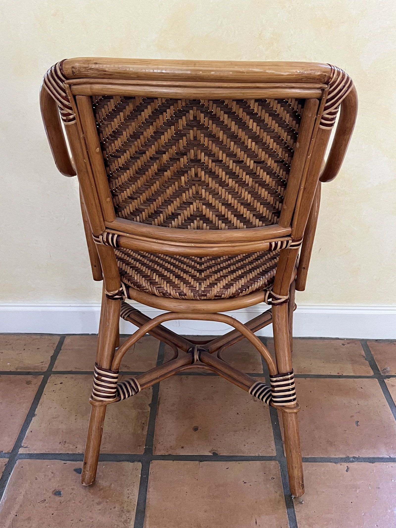 Two Tone Rattan Arm Chair - 6