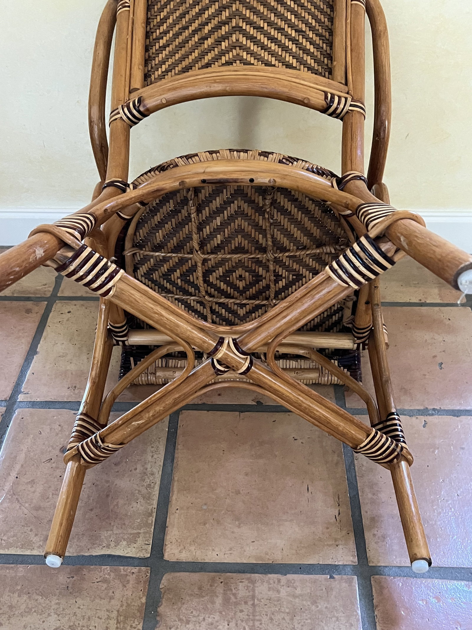 Two Tone Rattan Arm Chair - 8