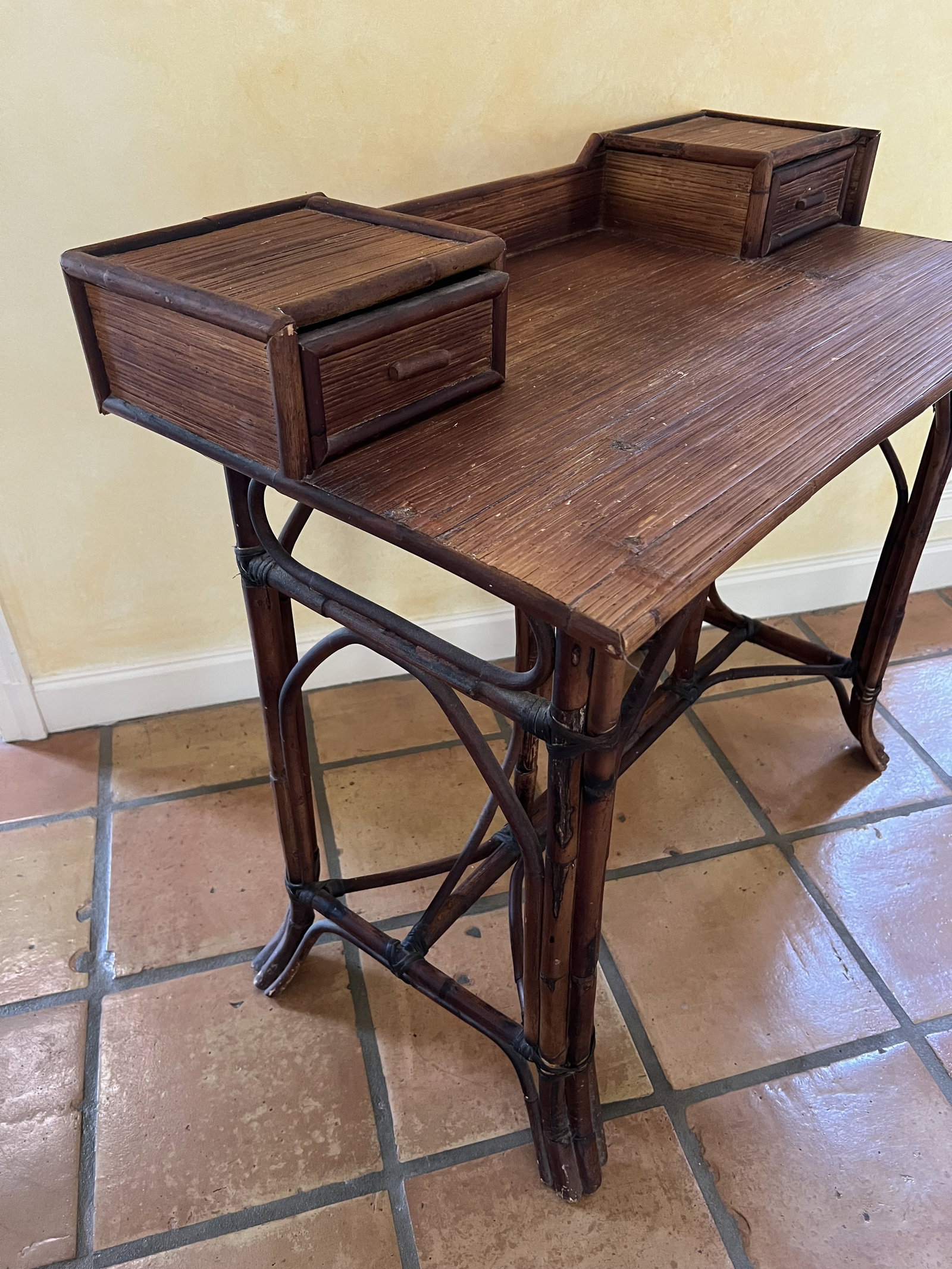 Vintage Bamboo Desk - 5