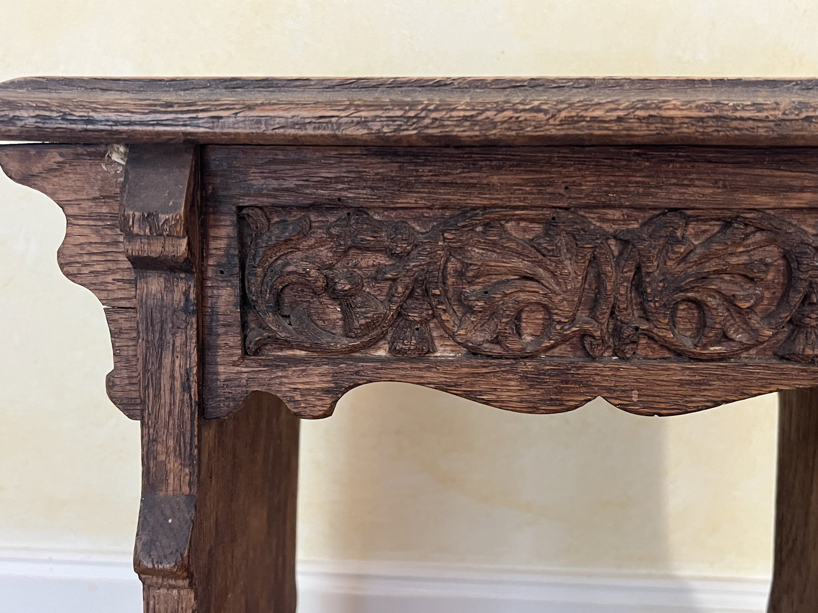 Antique Chinese Style Carved Wood Stool - 7