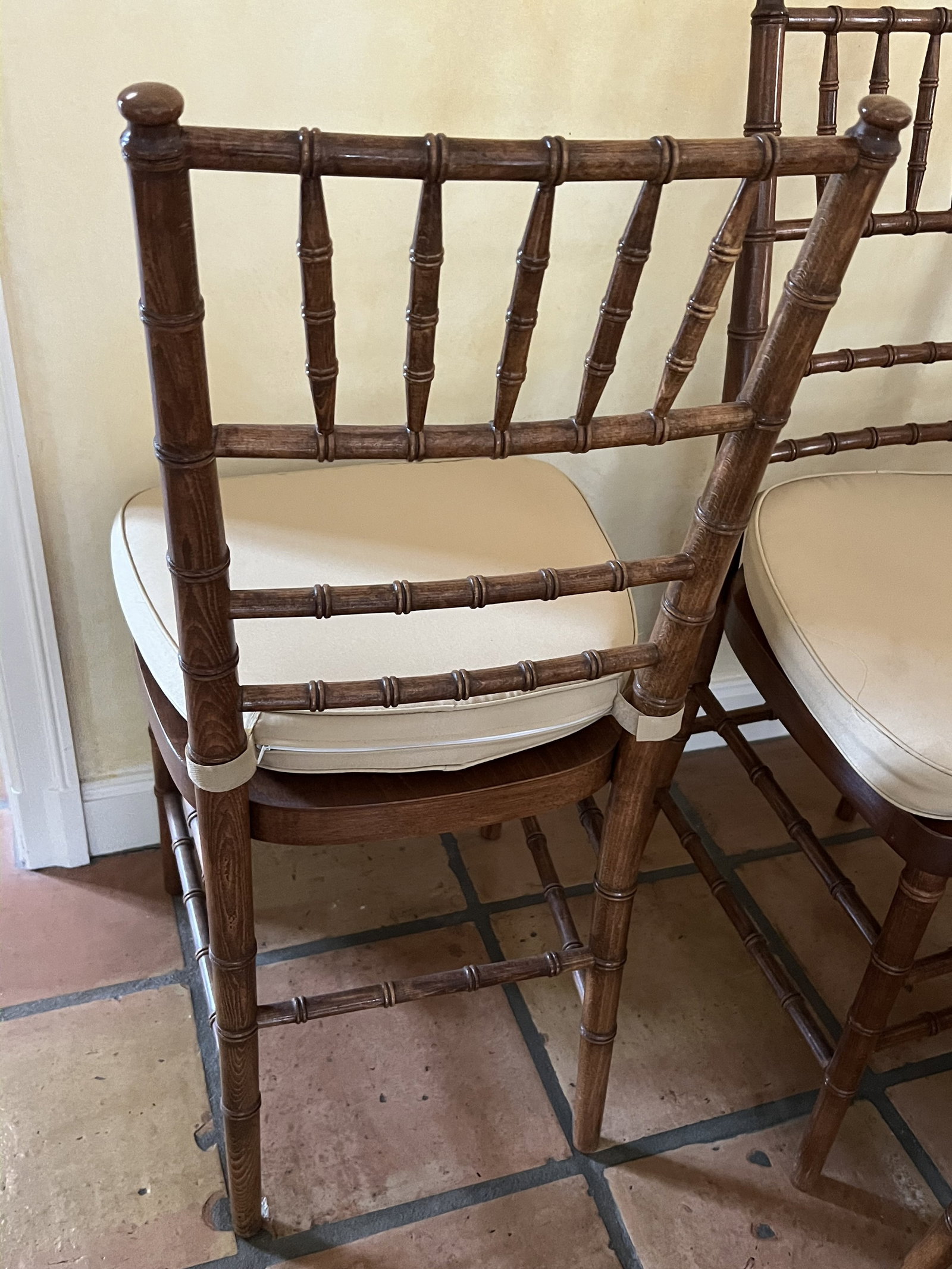 (6) Faux Bamboo Dining Chairs - 4