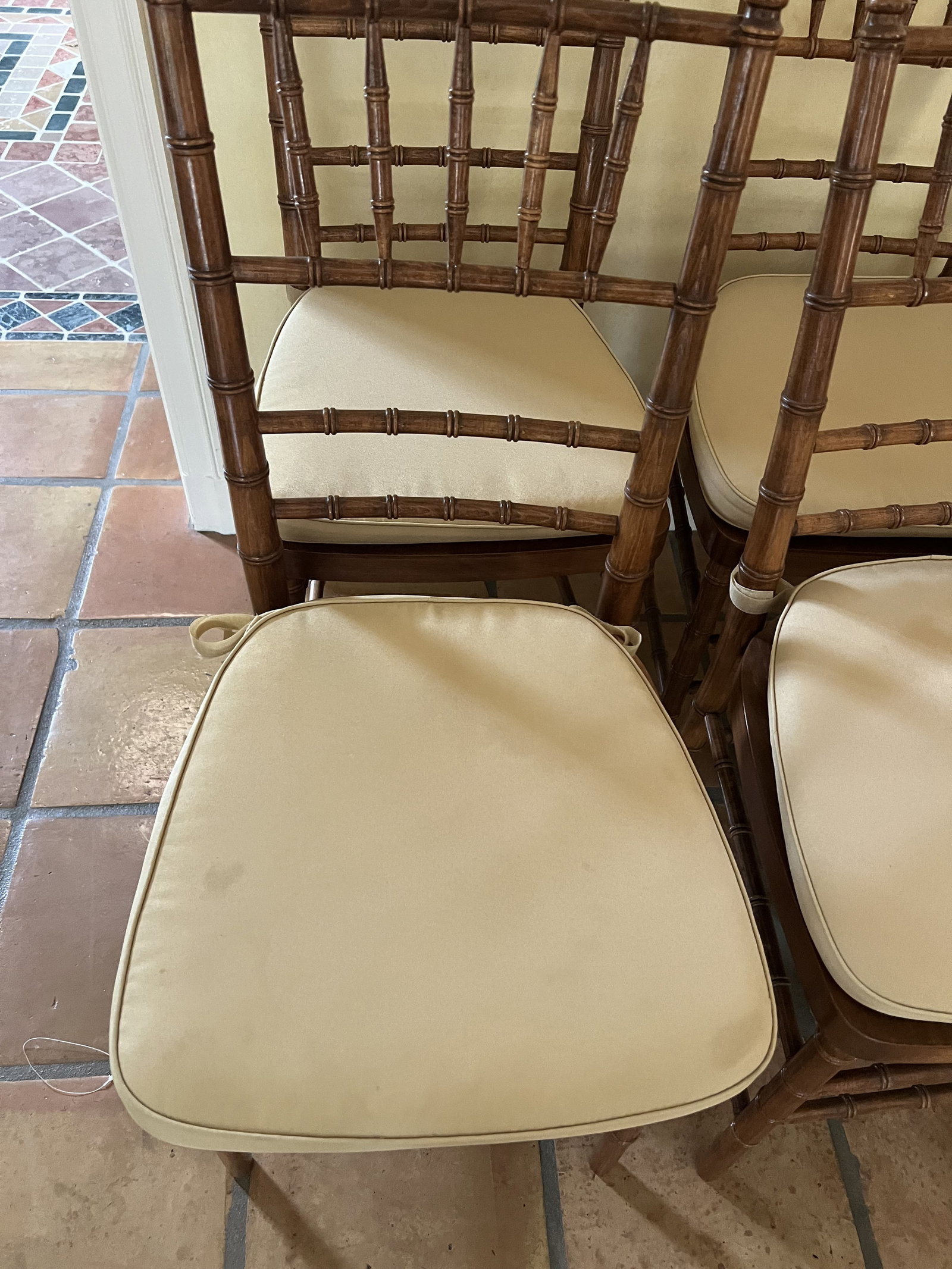 (6) Faux Bamboo Dining Chairs - 3