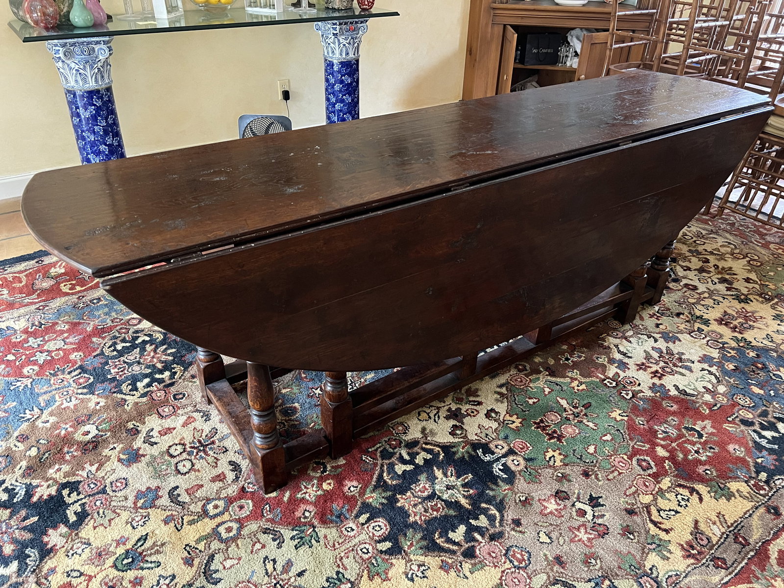 Long Gate Leg Drop Leaf Table - 8