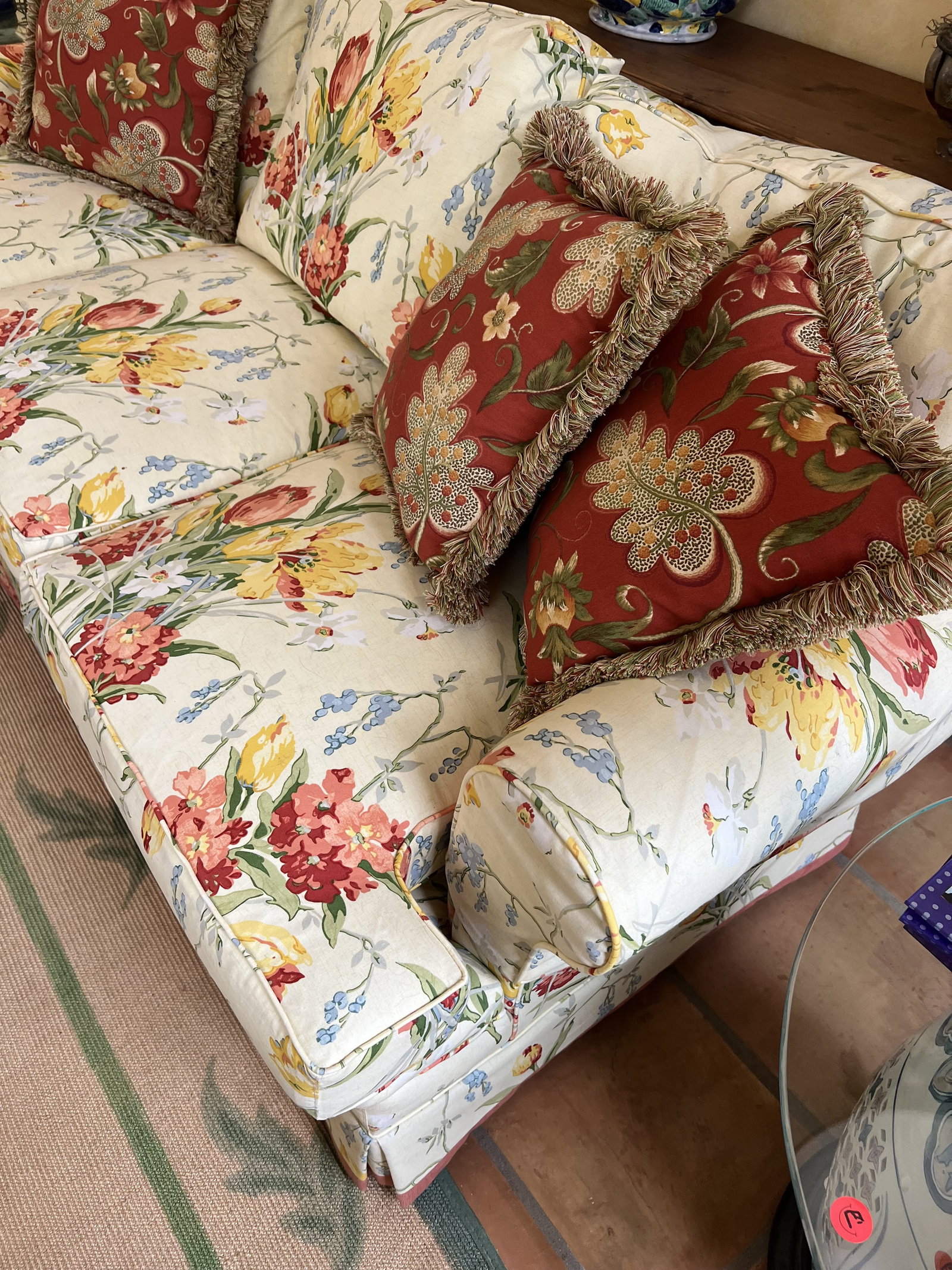 Floral 3 cushion Couch - 3