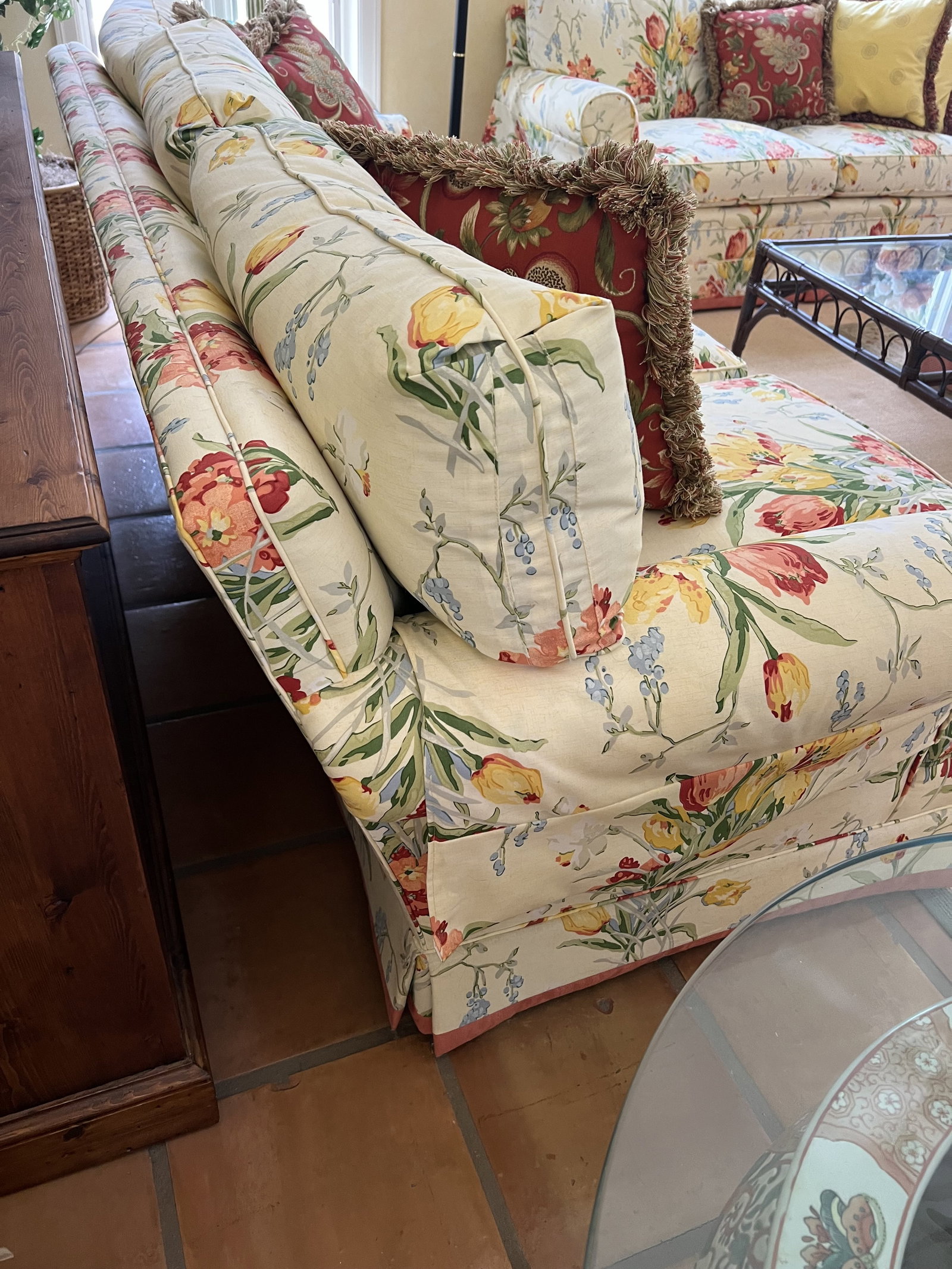 Floral 3 cushion Couch - 5