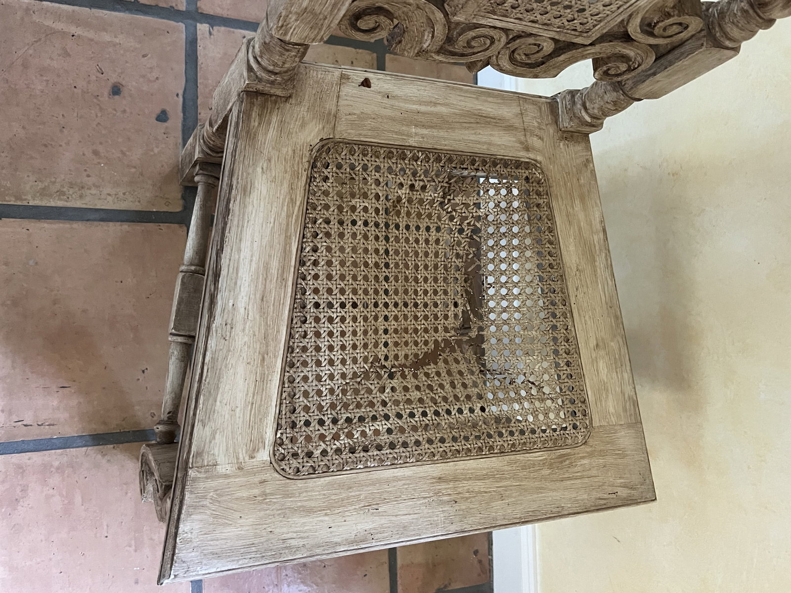 Vintage Italian Style Carved Chair - 6