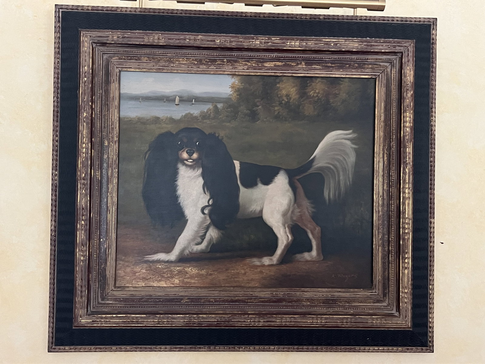 K. Rogers King Charles Spaniel Dog Painting - 2