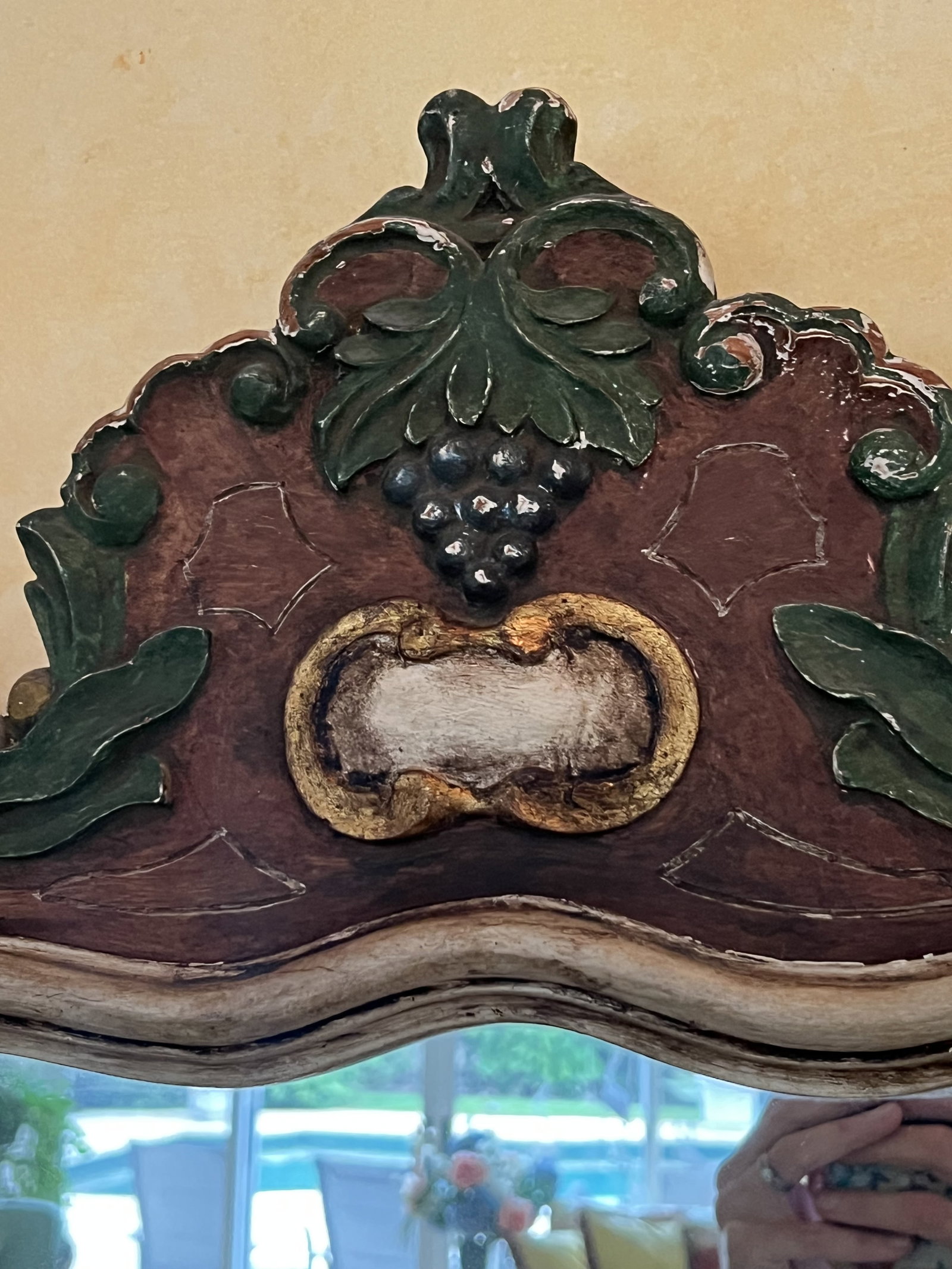 Antique Carved Wood Italian Style Mirror - 5
