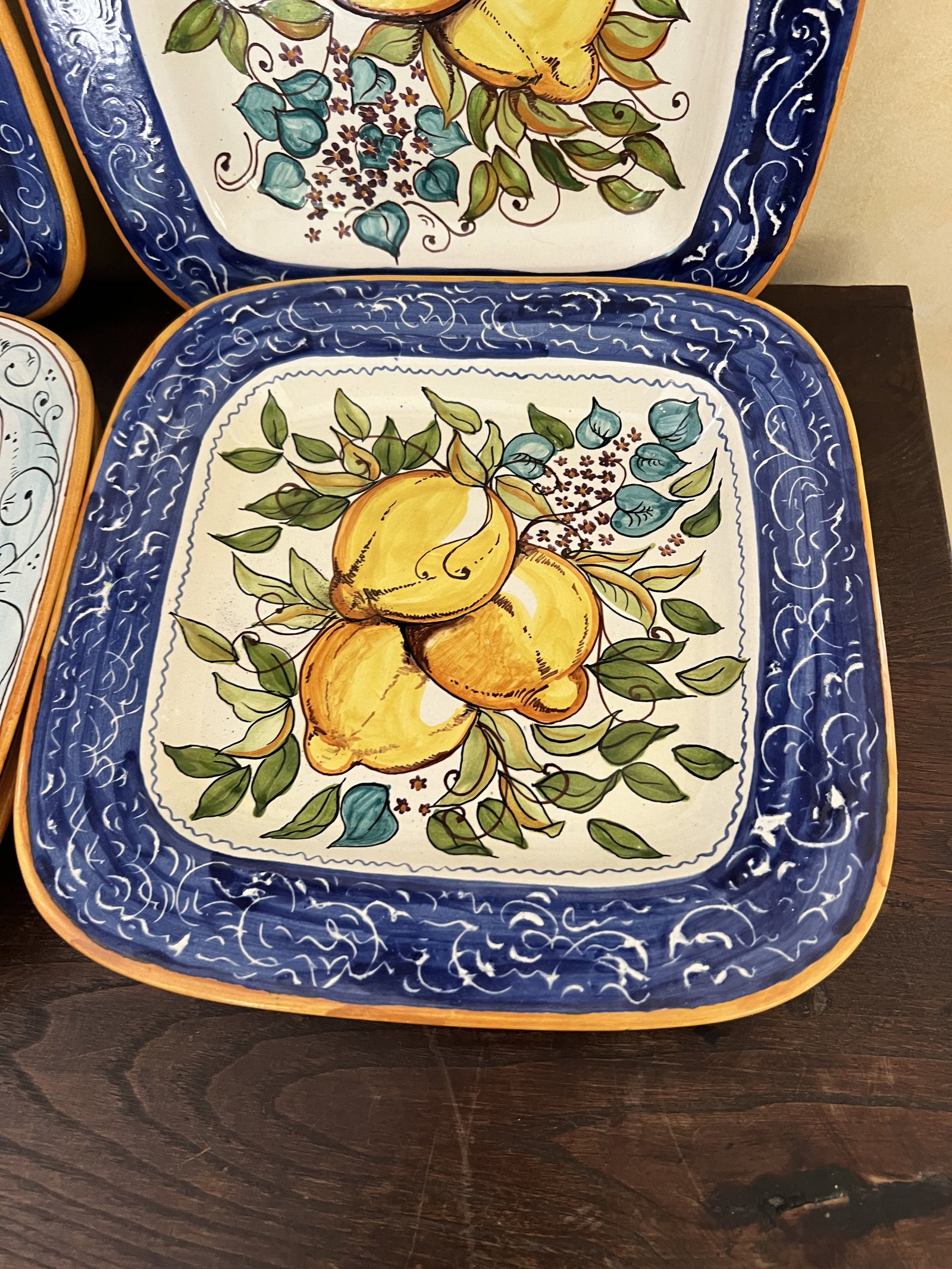 (10) Italian Hand Painted Square Plates - 2