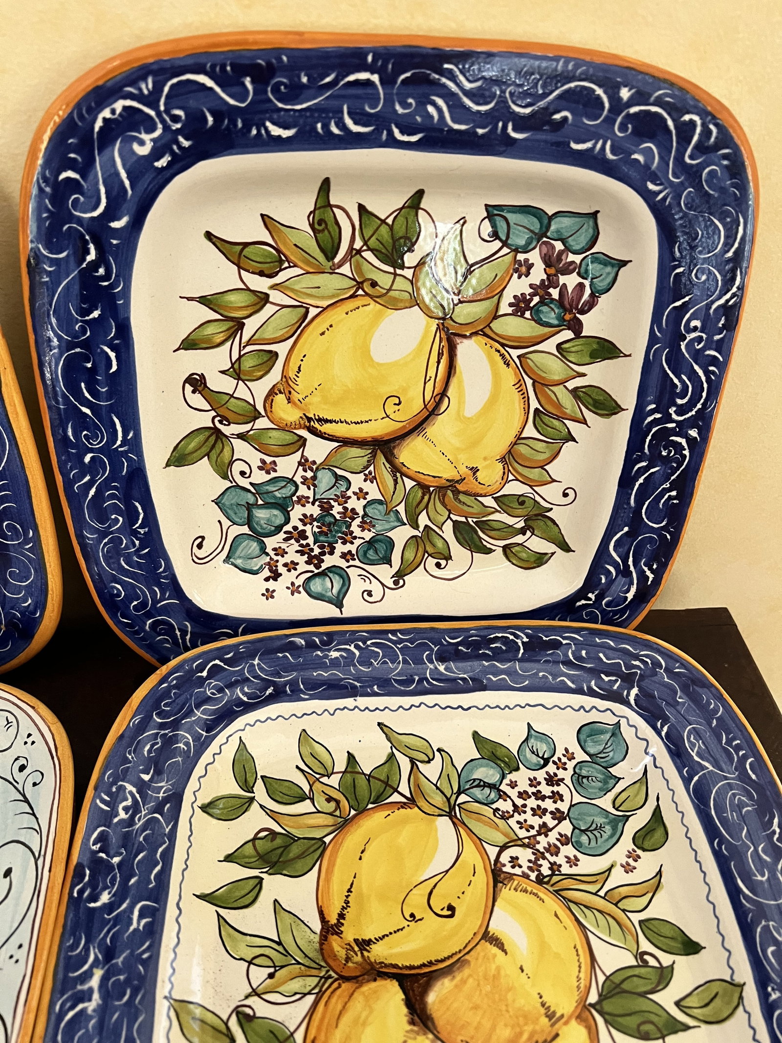 (10) Italian Hand Painted Square Plates - 3
