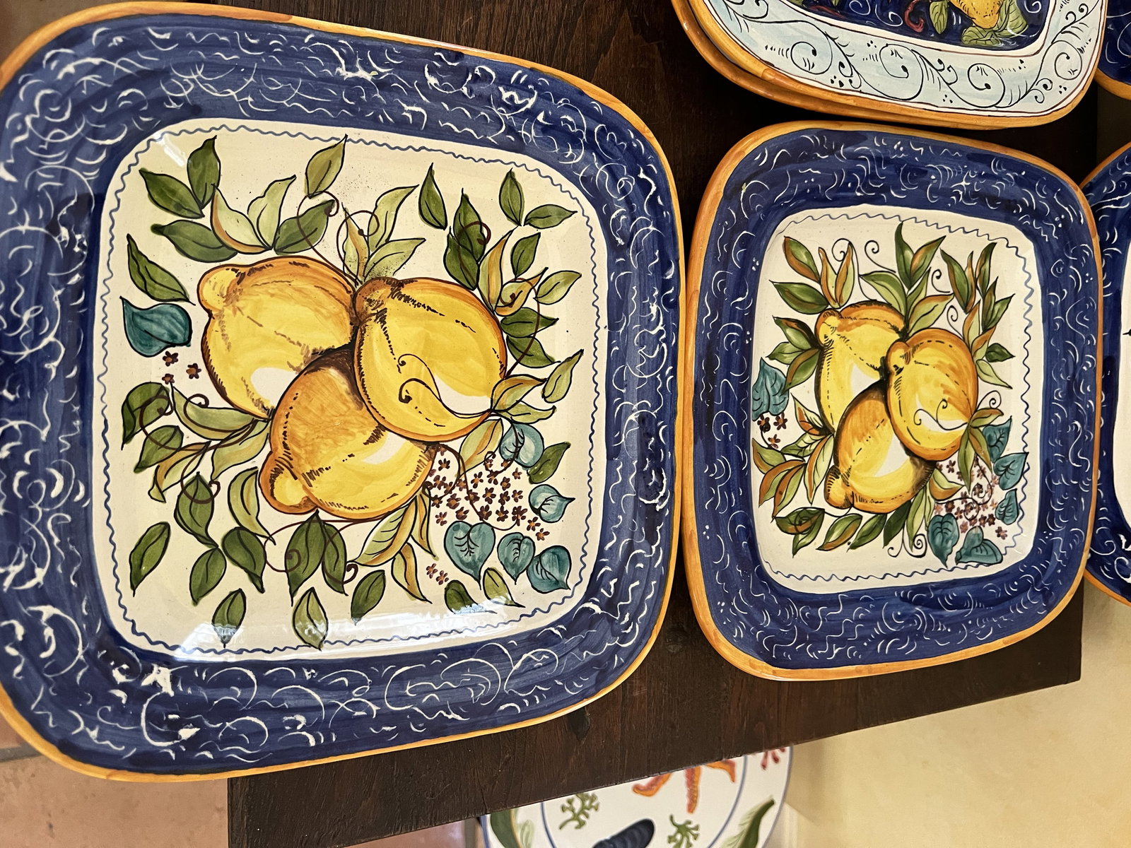 (10) Italian Hand Painted Square Plates - 4