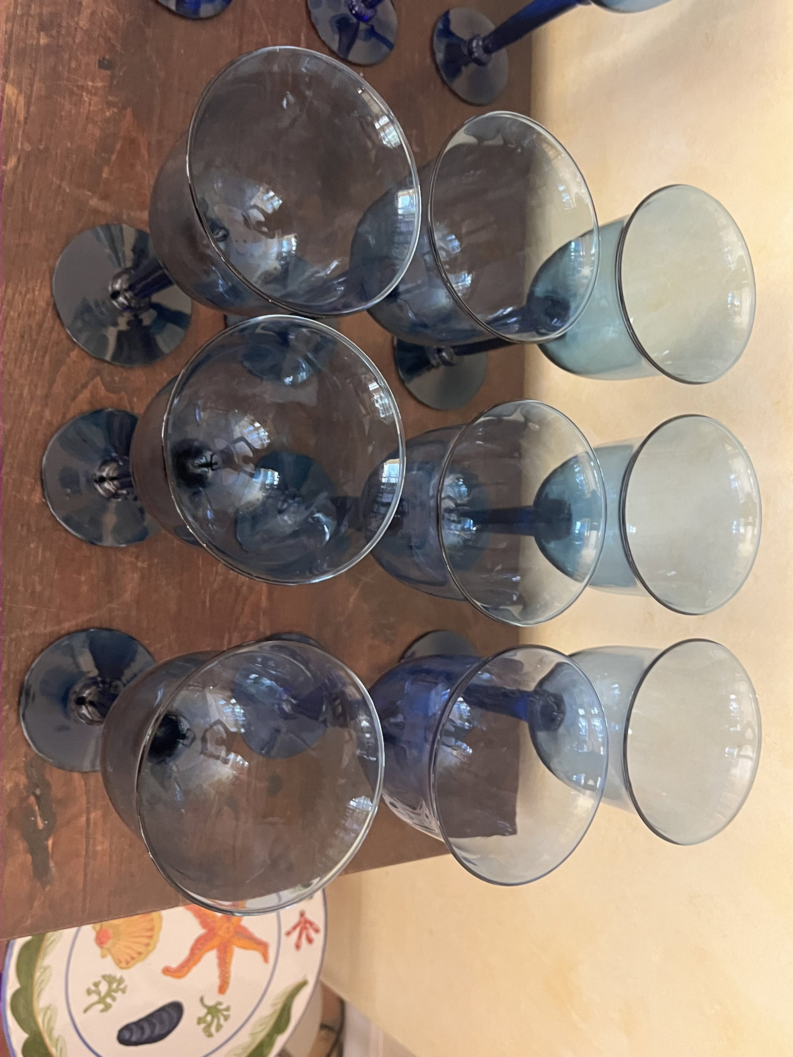 Cobalt Blue Wine Glasses - 6