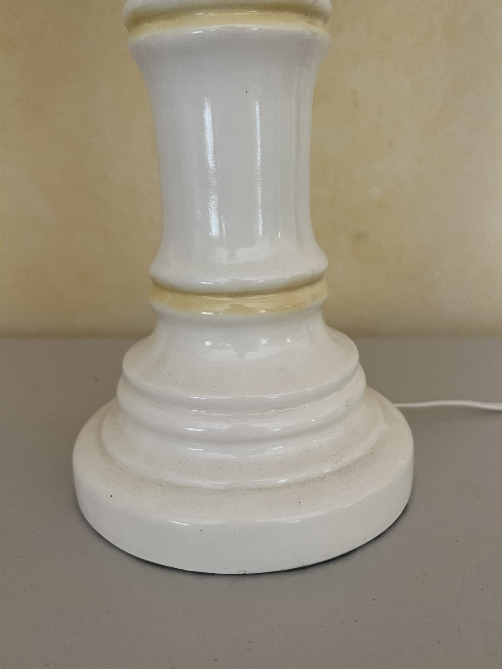 White and Yellow Bamboo Table Lamp - 2