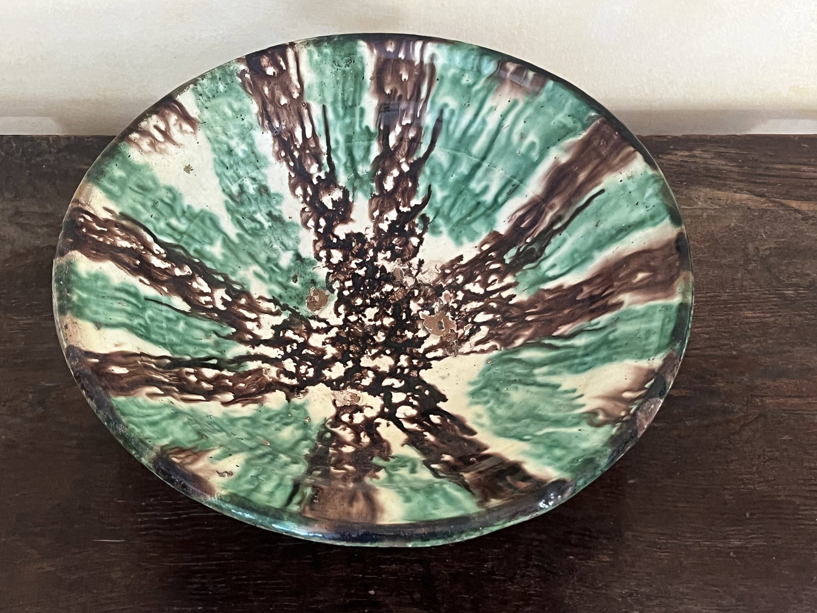 Antique Earthenware Glazed Bowl - 2