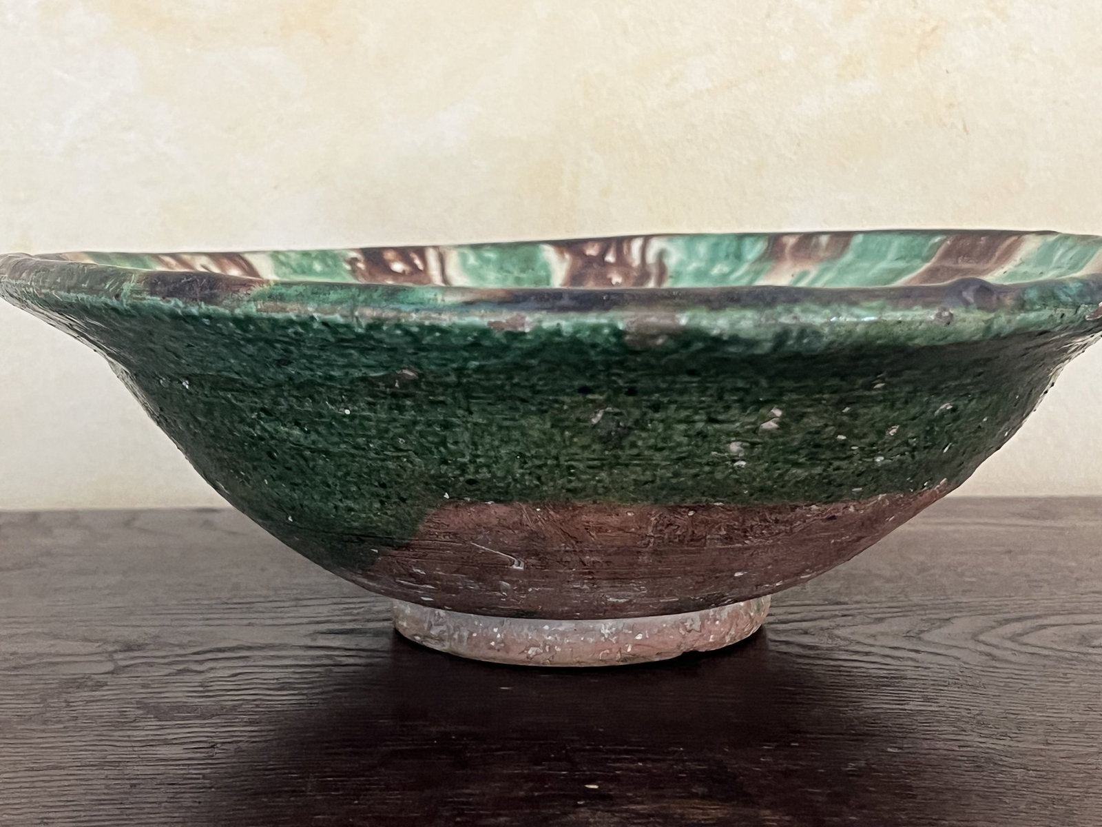 Antique Earthenware Glazed Bowl - 4