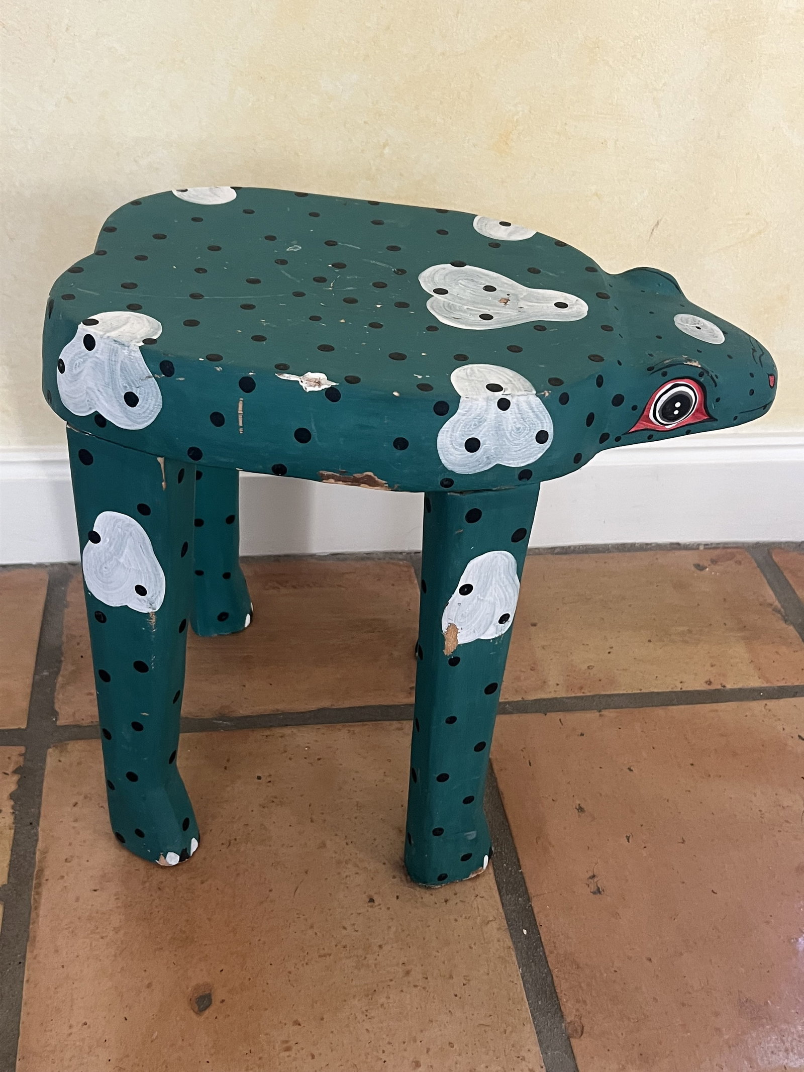 Small Painted Frog Stool - 2