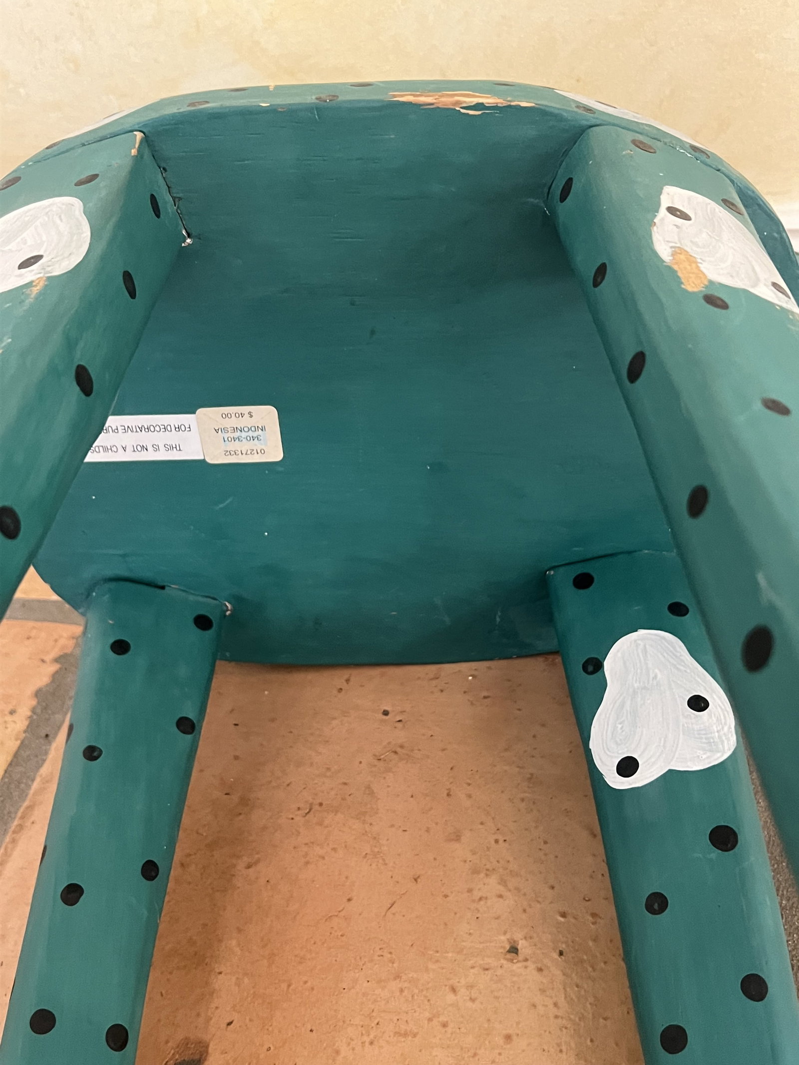 Small Painted Frog Stool - 3