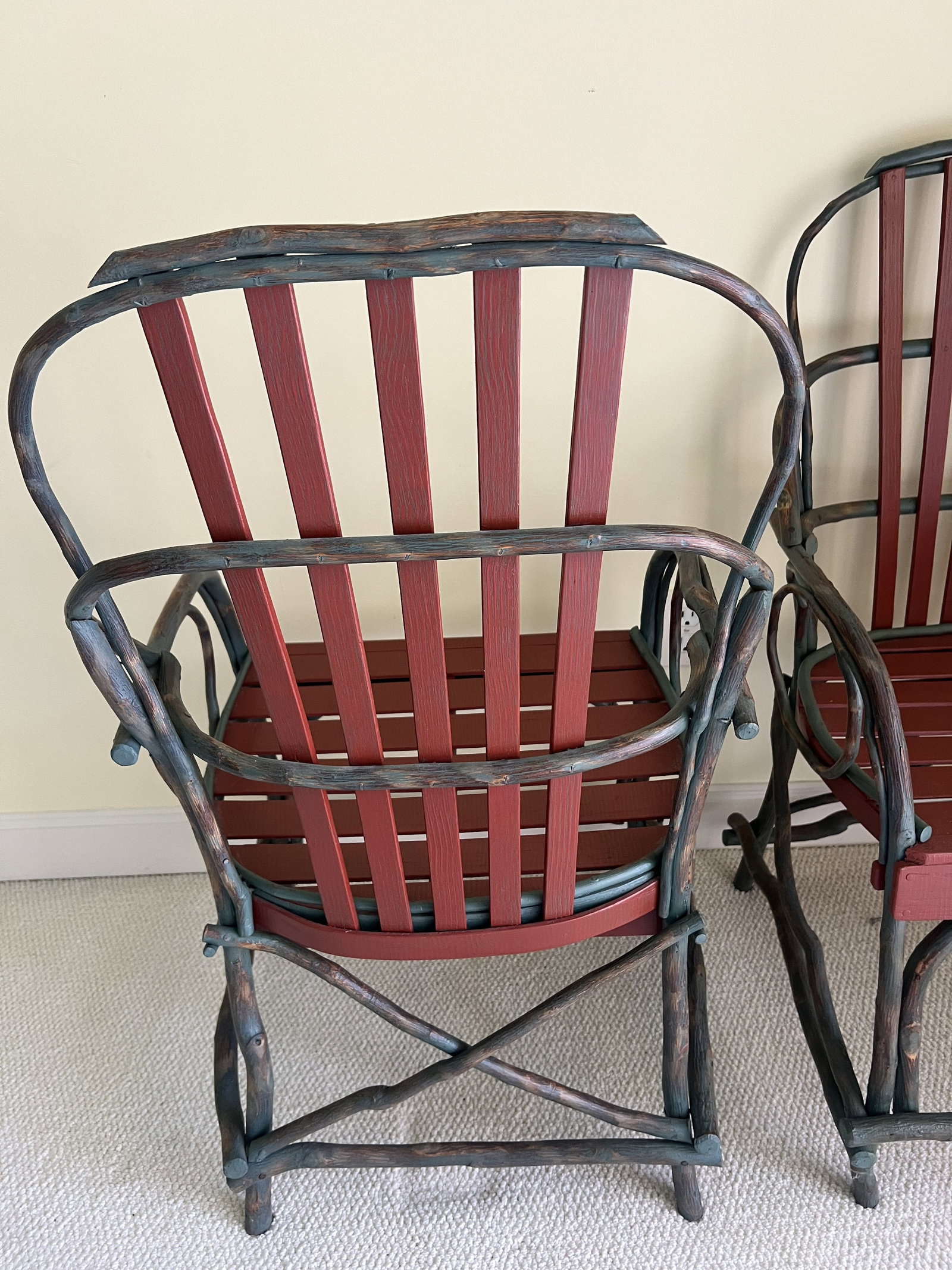 Pair of Twig Adirondack Style. Chairs - 6