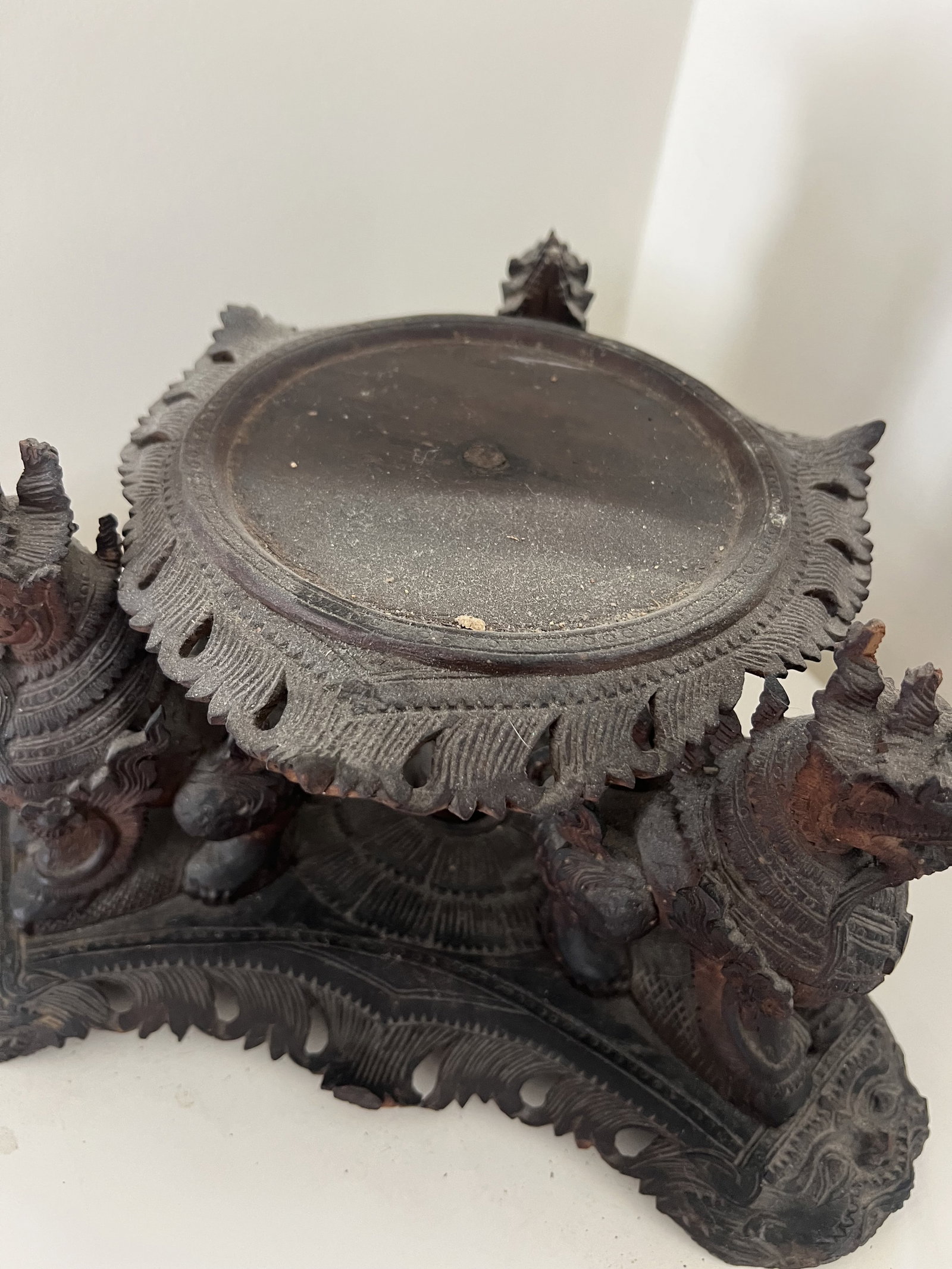 Antique 19th Century Balinese Or Myanmar State Stand - 3