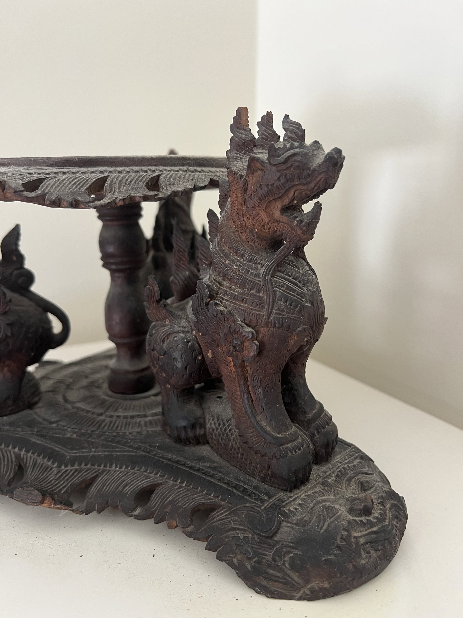 Antique 19th Century Balinese Or Myanmar State Stand - 4
