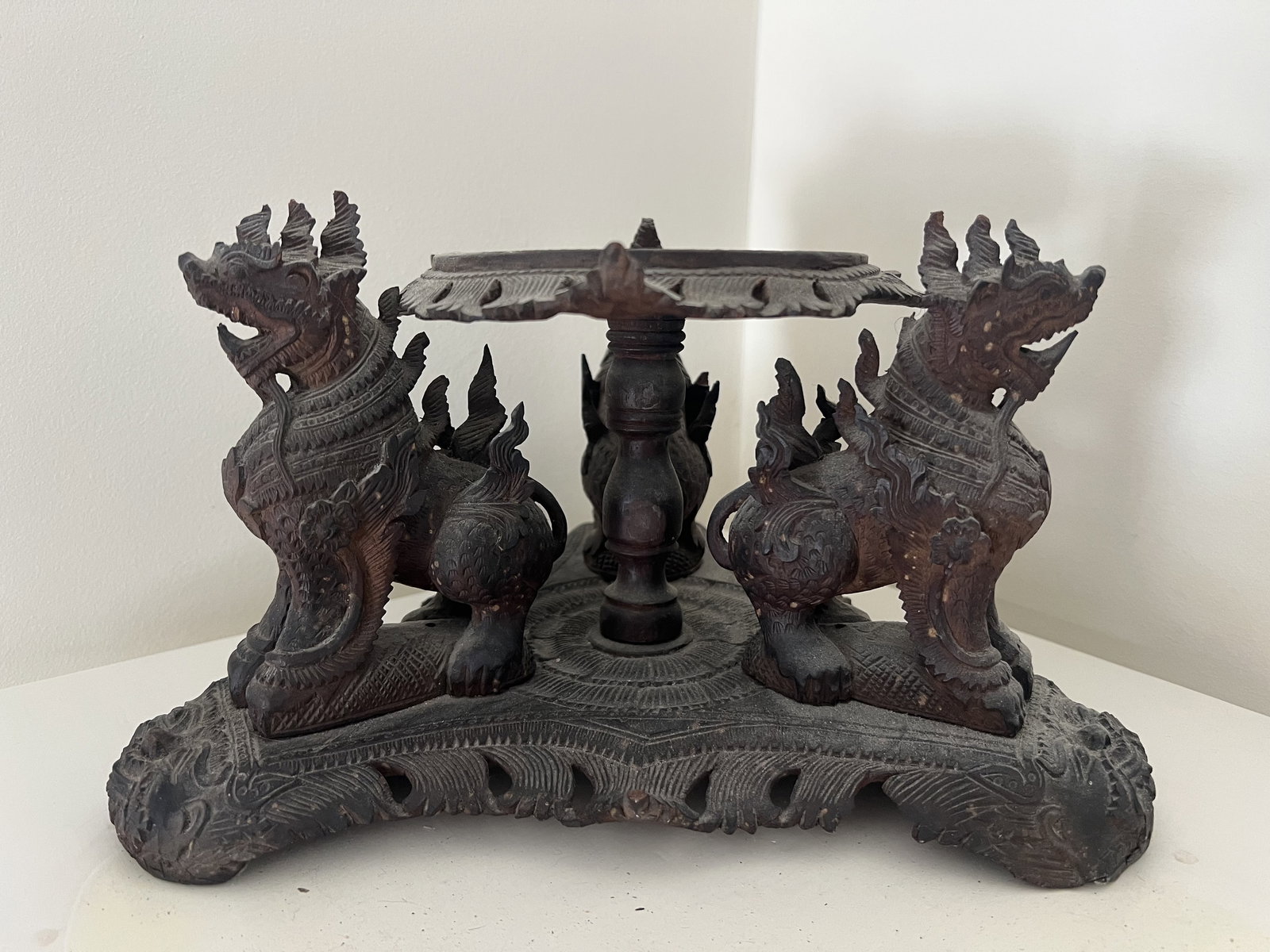Antique 19th Century Balinese Or Myanmar State Stand - 5