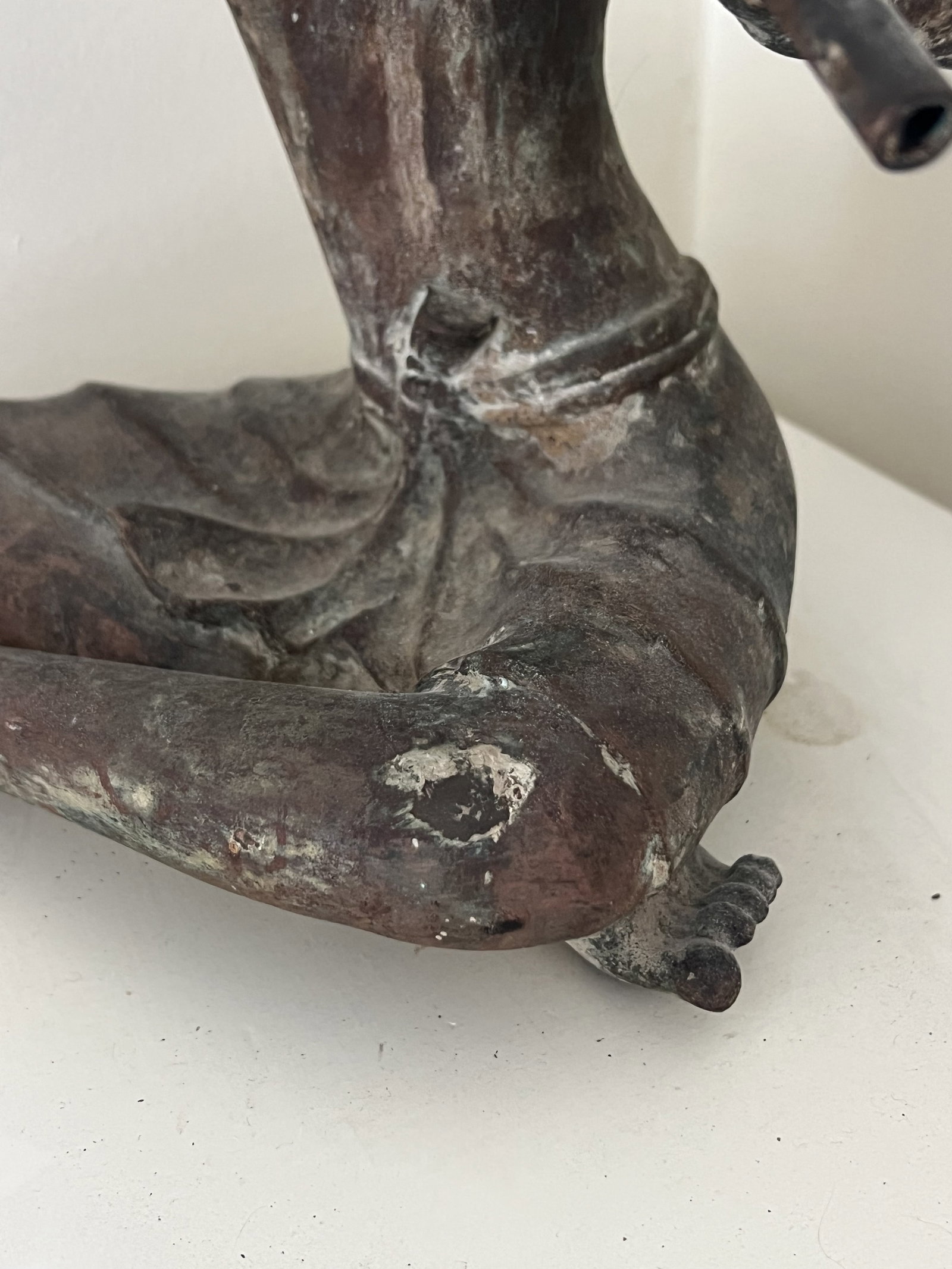Antique Thai Bronze Flute Player - 2