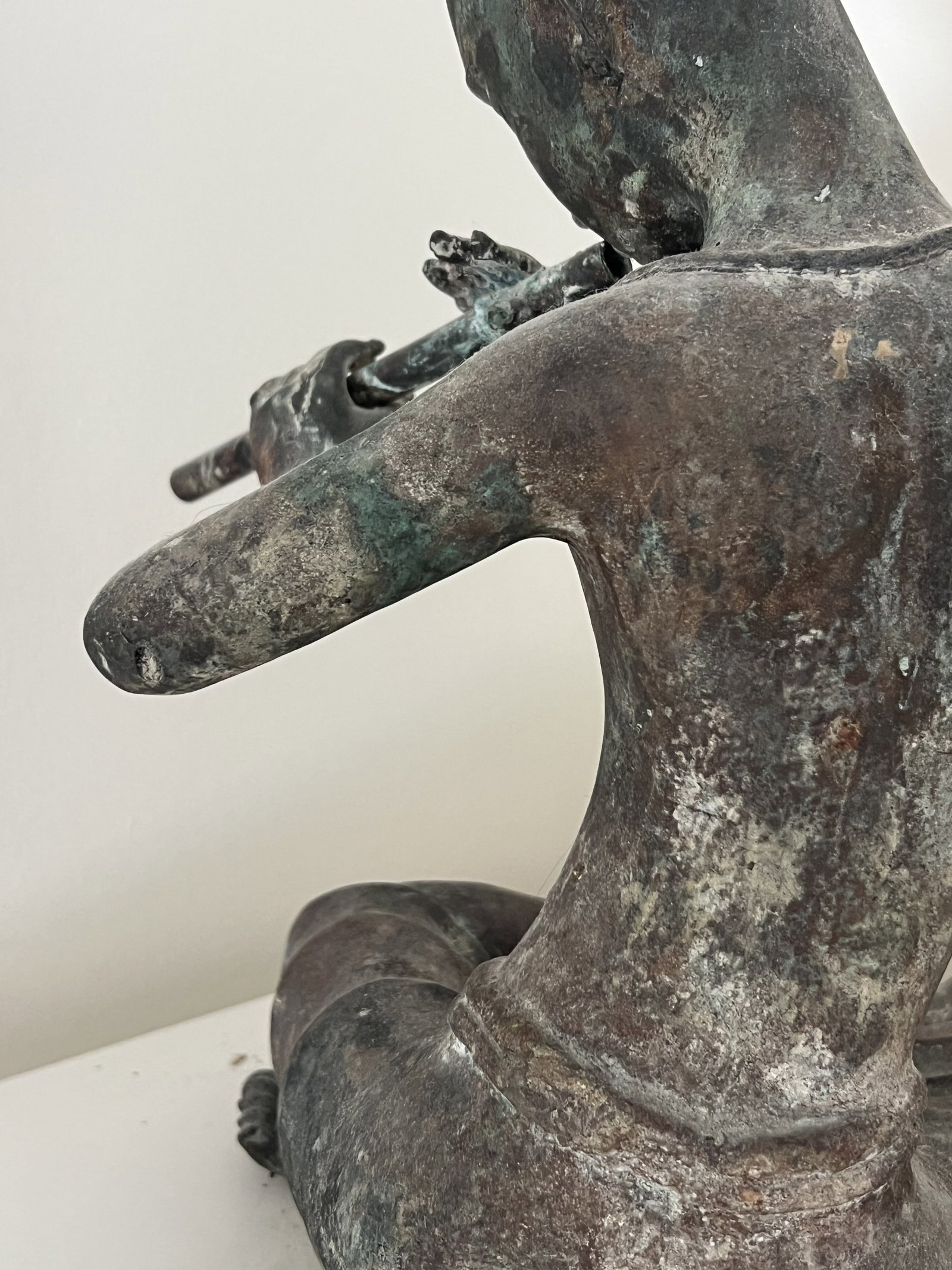 Antique Thai Bronze Flute Player - 6