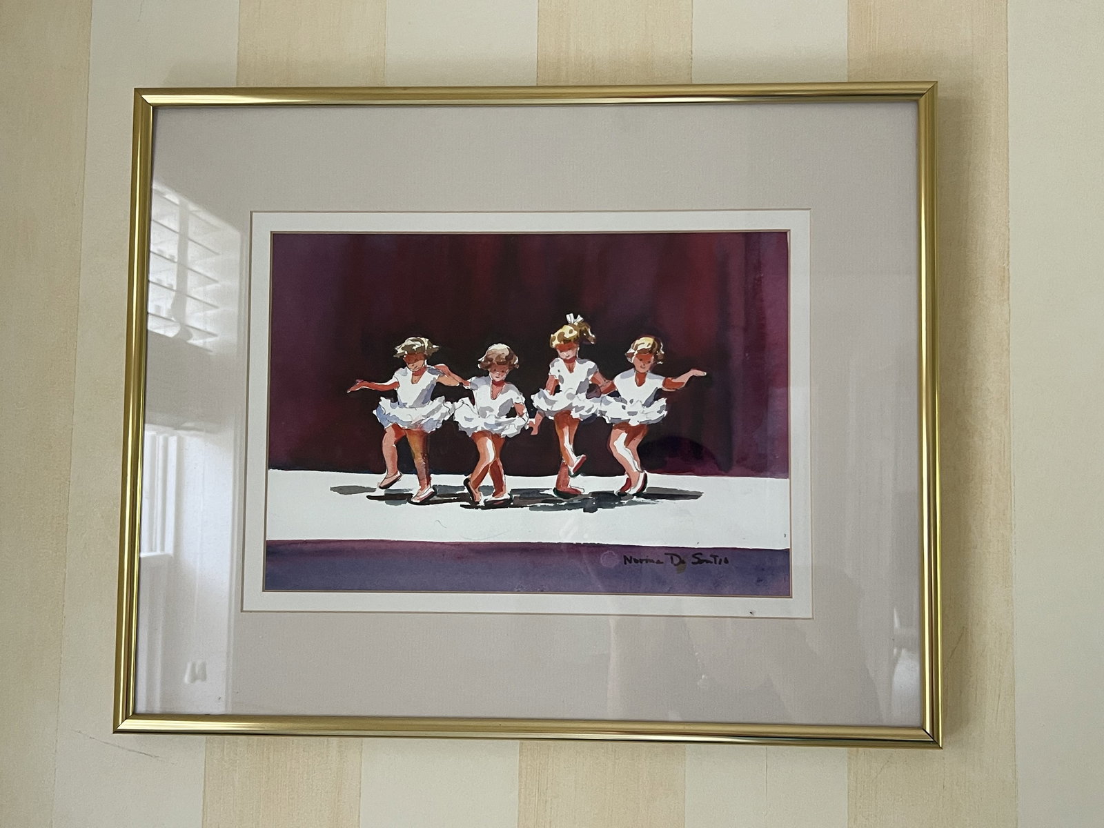 Norma De Santis Watercolor of Ballerinas: An original watercolor painting by Florida artist. Dimensions: W 20" x H 16" Condition: Presenting well. Low Estimate: 10.00 High Estimate: 10000.00